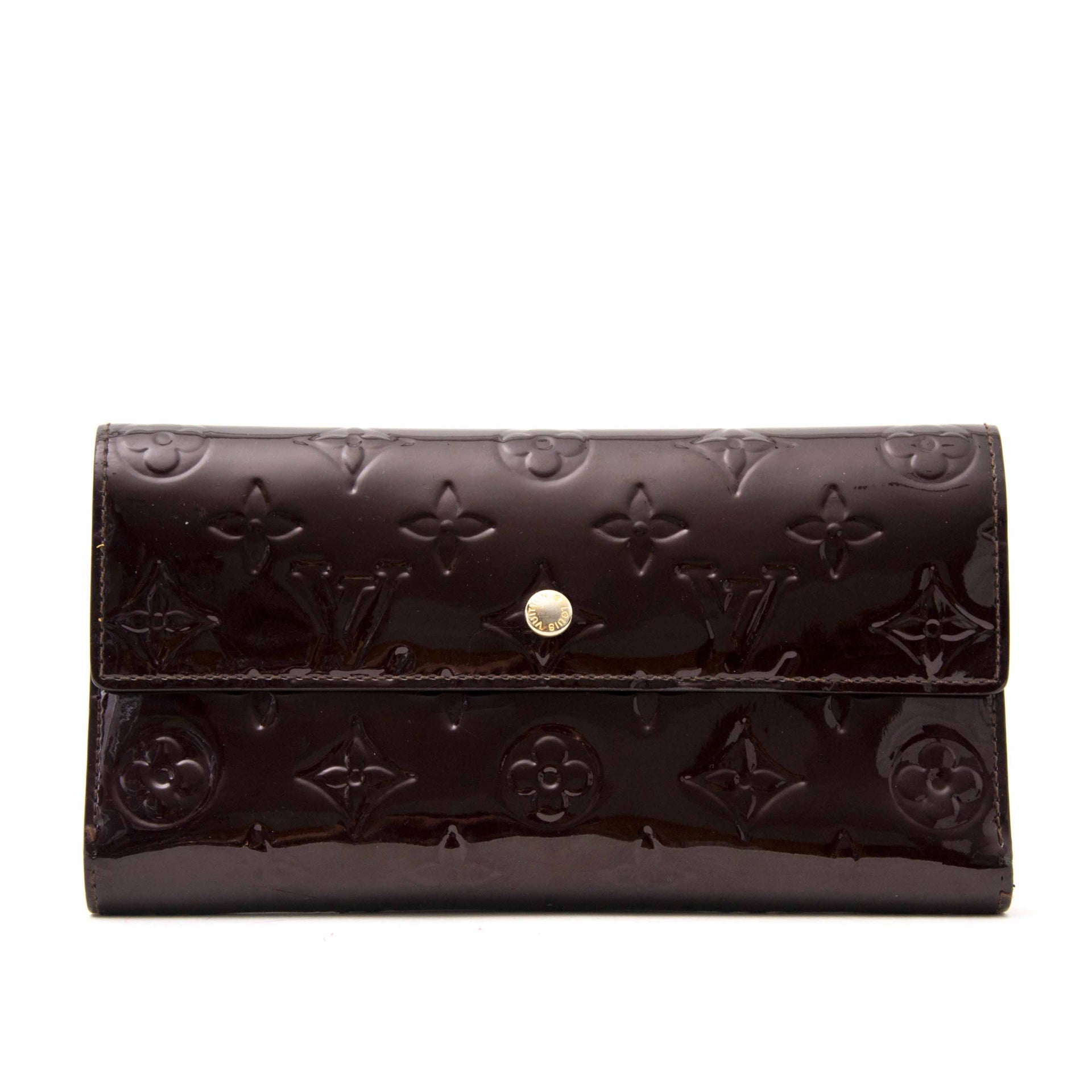 Bent u opzoek naar een Louis Vuitton Amarante Patent Sarah Wallet?
