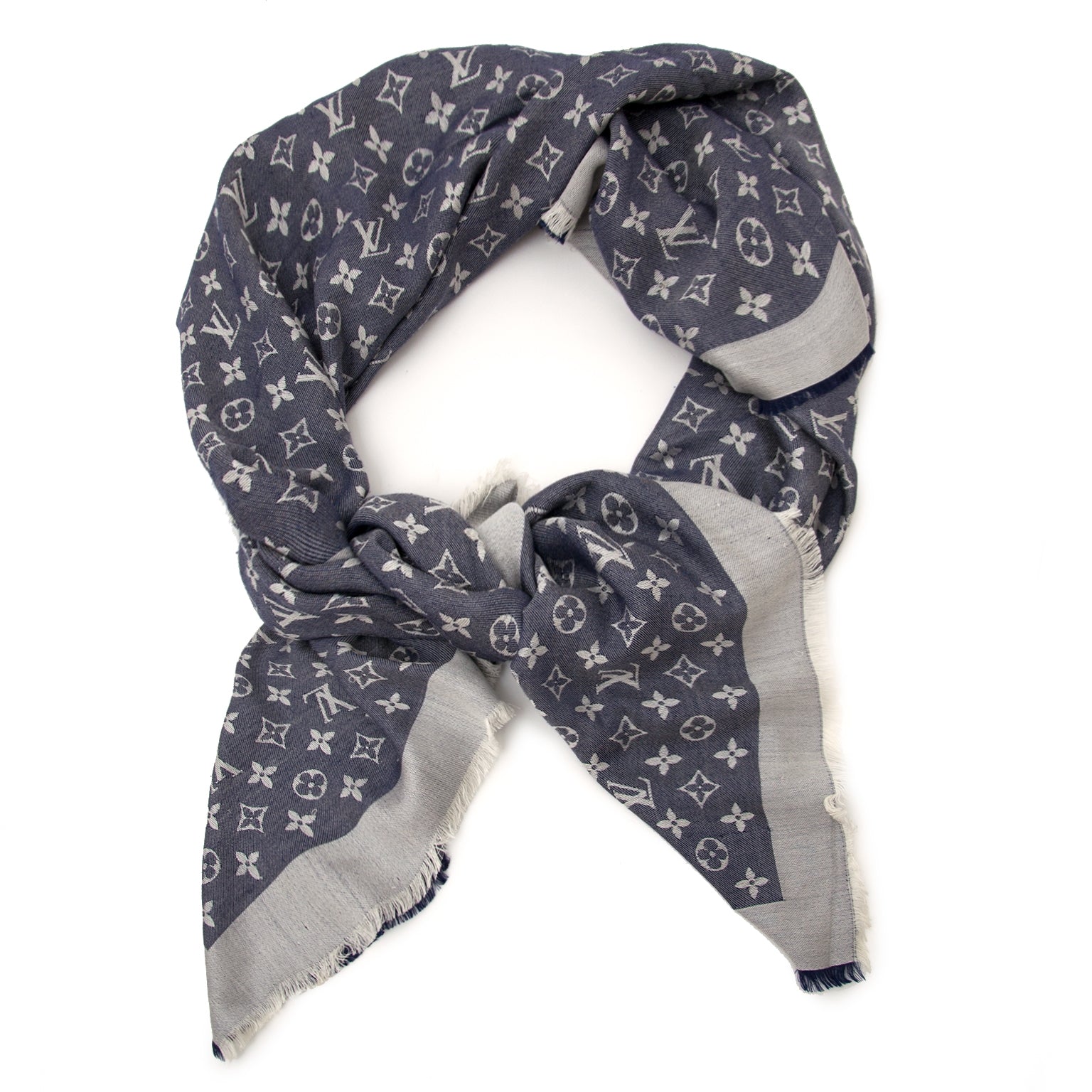 Louis Vuitton Denim Monogram Shawl for sale online