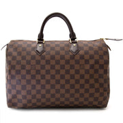 zoek jij veilig online 100% authentieke Louis Vuitton Damier Ebène Speedy 35?