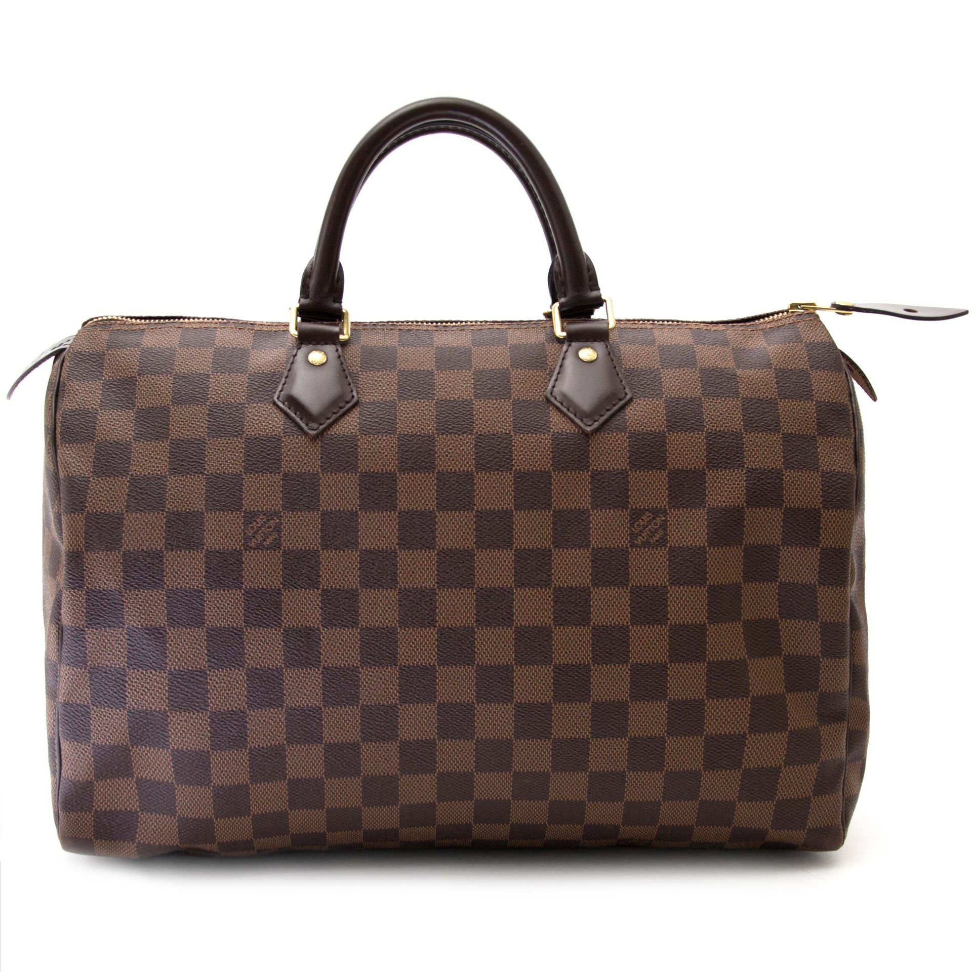 zoek jij veilig online 100% authentieke Louis Vuitton Damier Ebène Speedy 35?