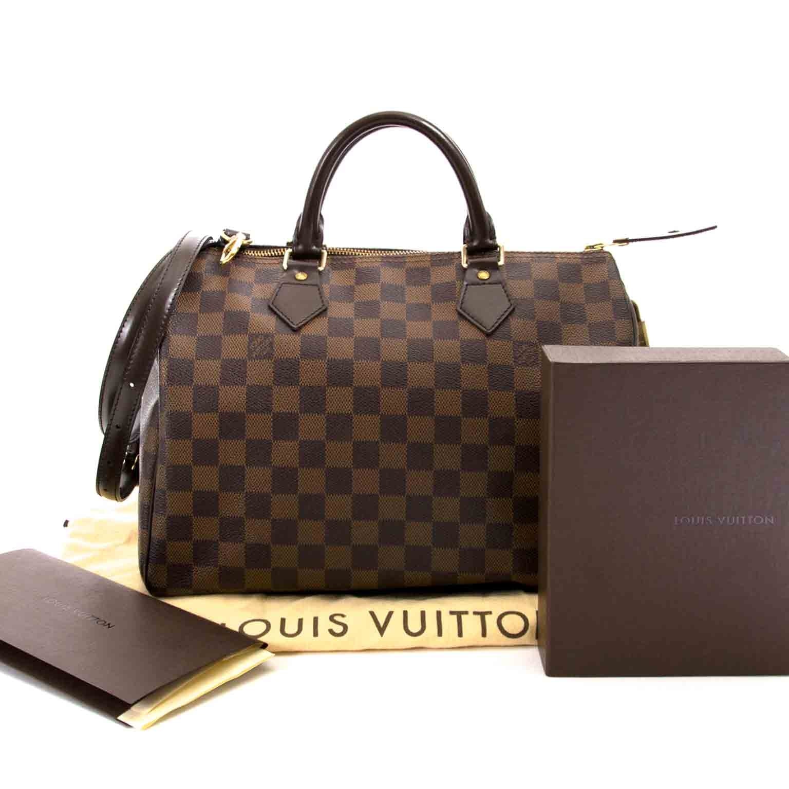 louis vuitton damier speedy 30 + strap now for sale at labellov vintage fashion webshop belgium
