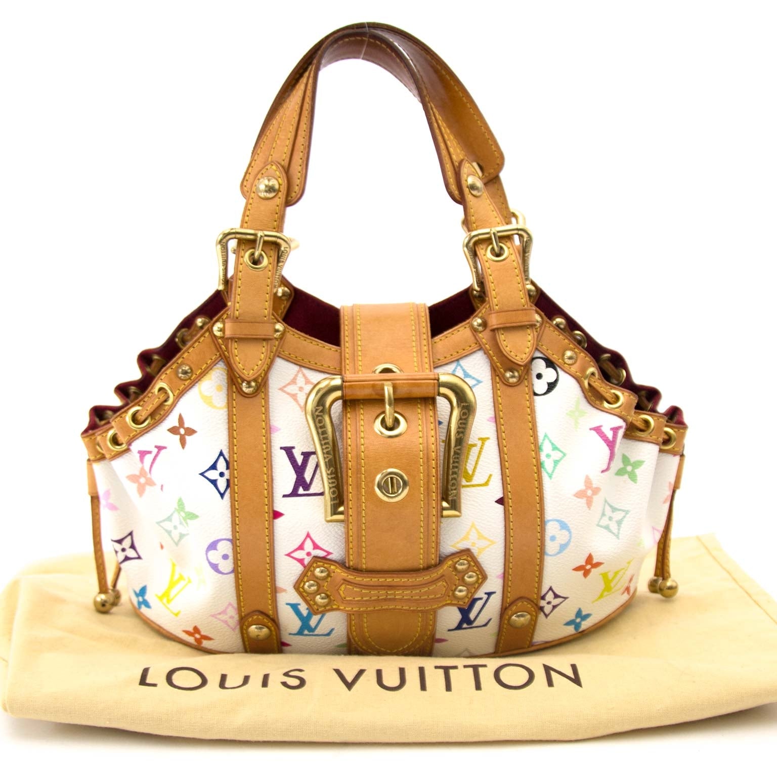 Louis Vuitton White Monogram Multicolor Theda GM Bag