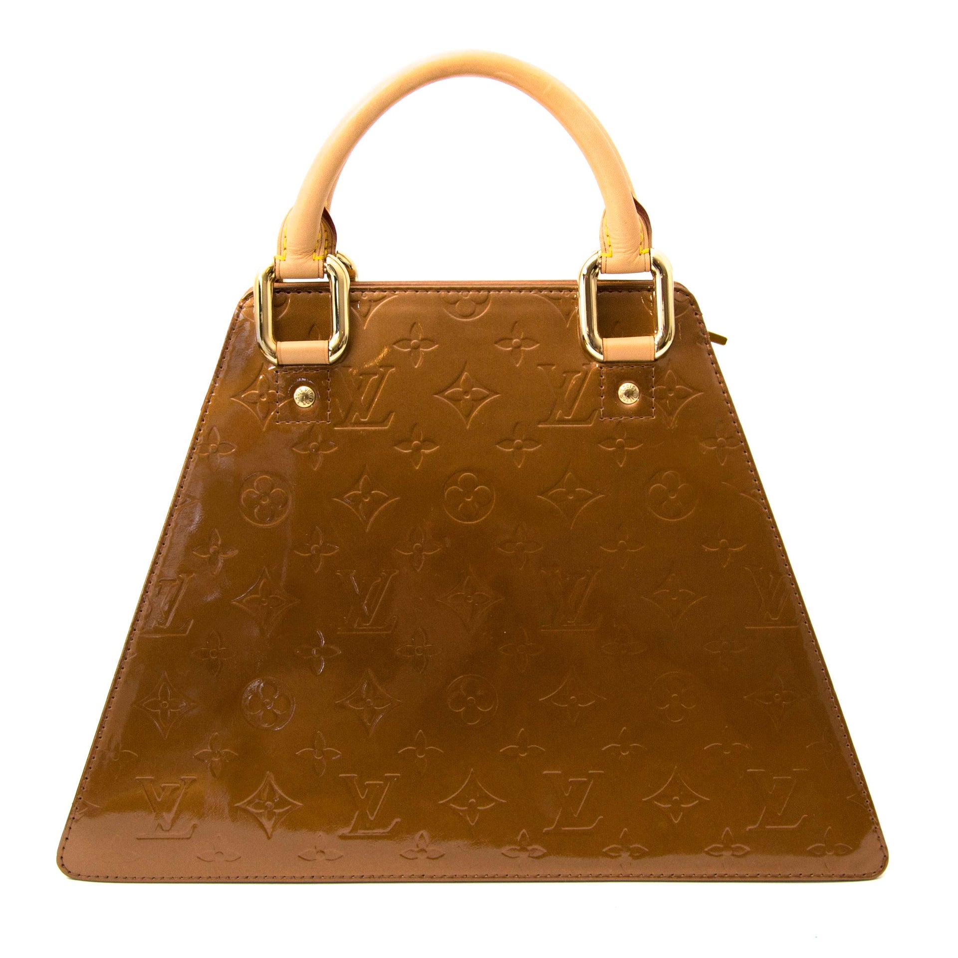 koop online jouw tweedehands Louis Vuitton Bronze Monogram Vernis Forsyth GM Bag