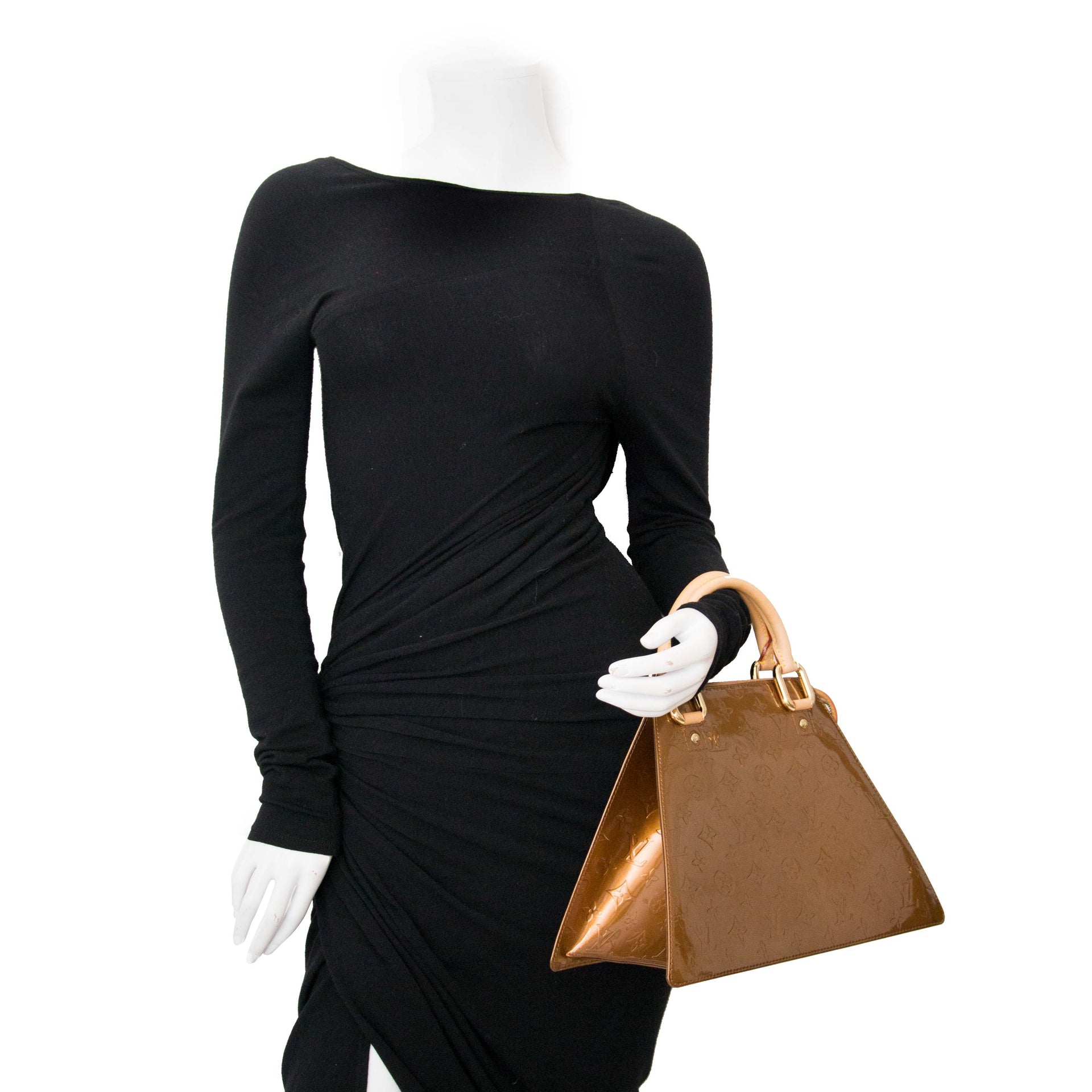 shop safe online your Louis Vuitton Bronze Monogram Vernis Forsyth GM Bag