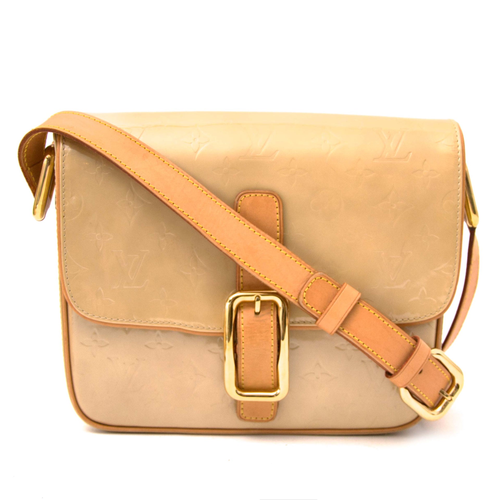 Bent u op zoek naar Louis Vuitton Christie Beige Vernis Cross-Body Bag?