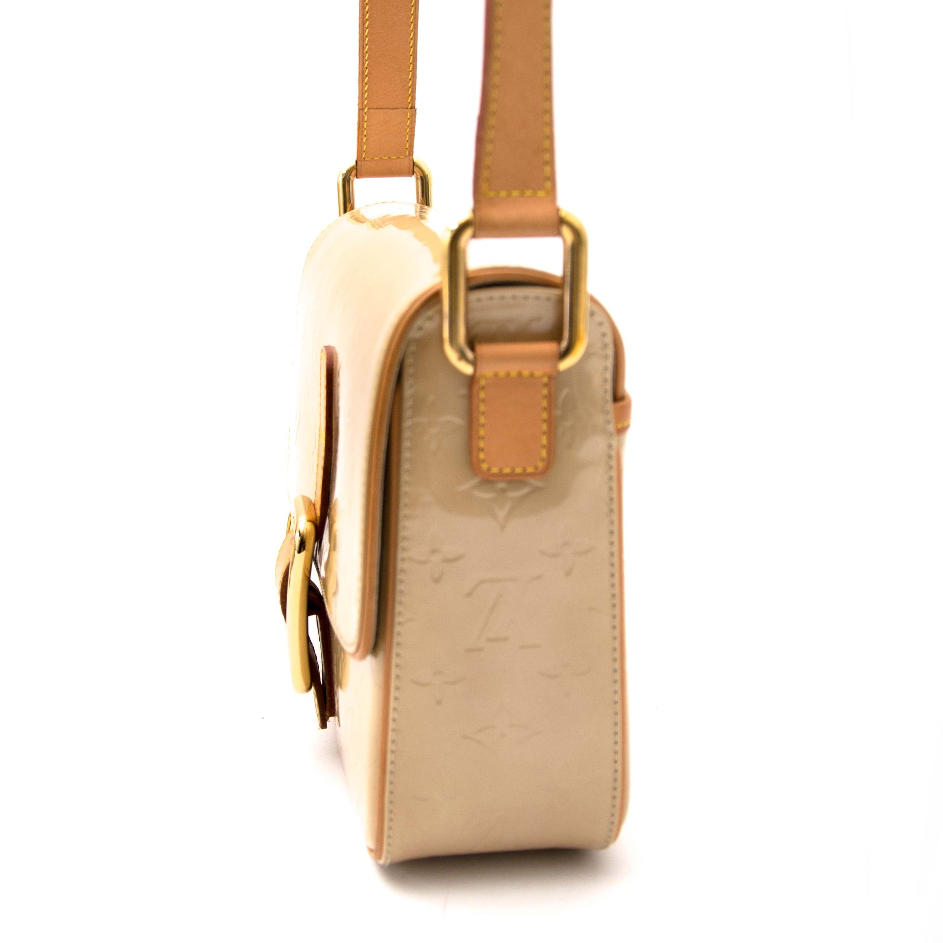 Louis Vuitton Christie Beige Vernis Cross-Body Bag buy and sell your authentic bags for the best price