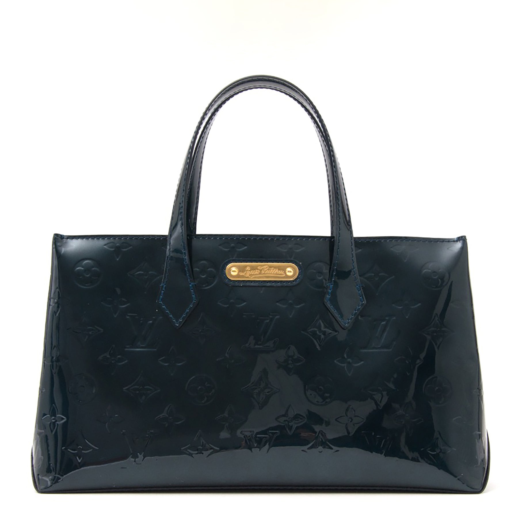 Louis Vuitton Wilshire PM Bleu Nuit Patent Leather Handbag pour le meilleur prix