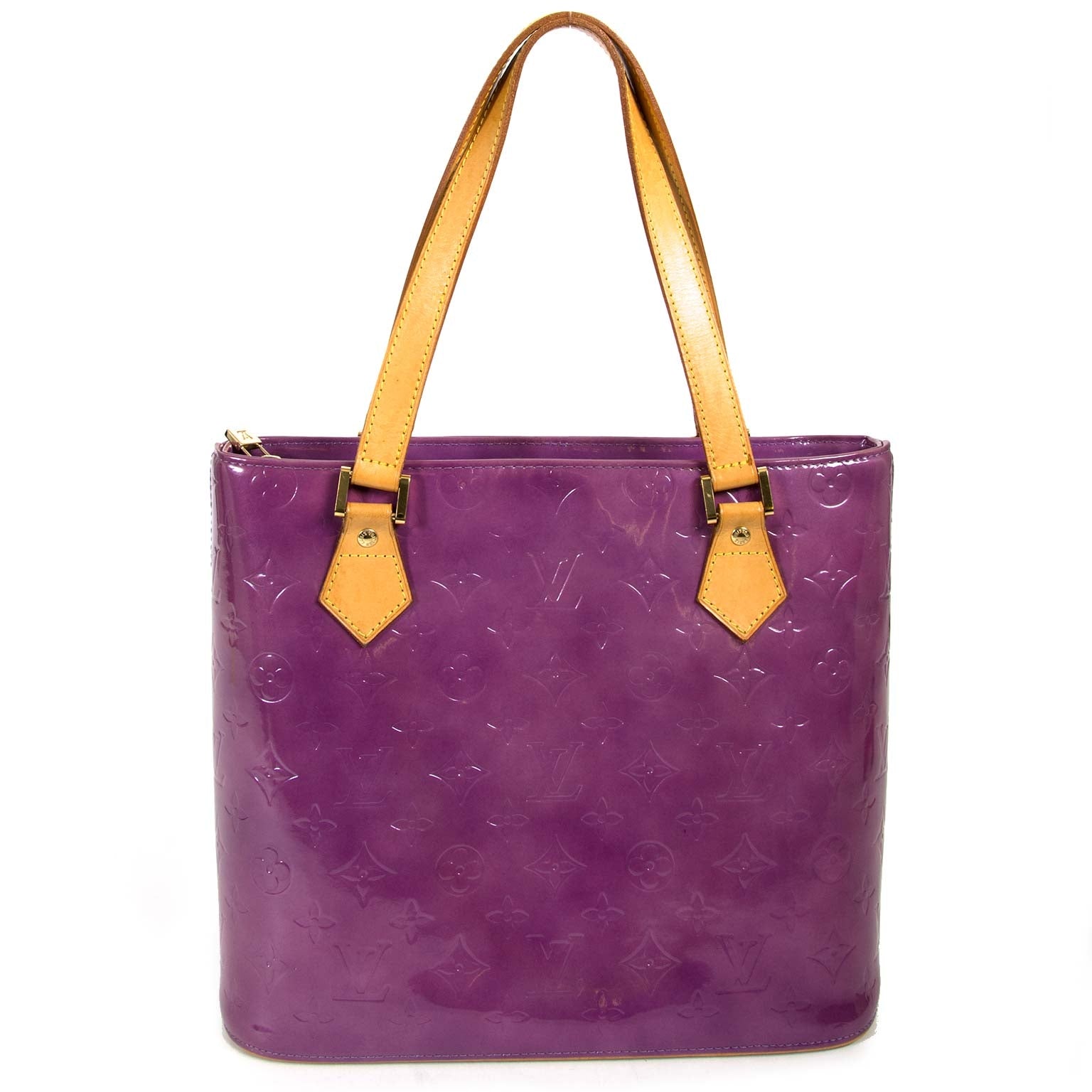Tweedehands Louis Vuitton Vernis Houston Violette Monogram Bag nu te koop bij labellov antwerpen aan de beste prijs