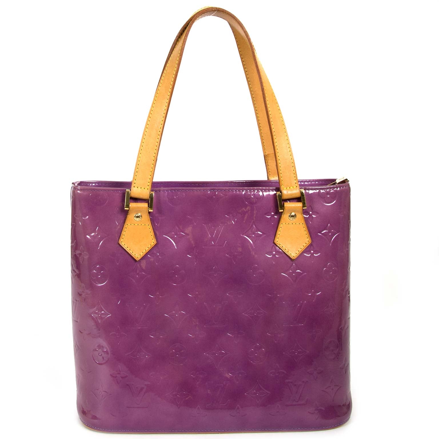 buy and sell second hand Louis Vuitton Vernis Houston Violette Monogram Bag at labellov vintage online shop antwerp