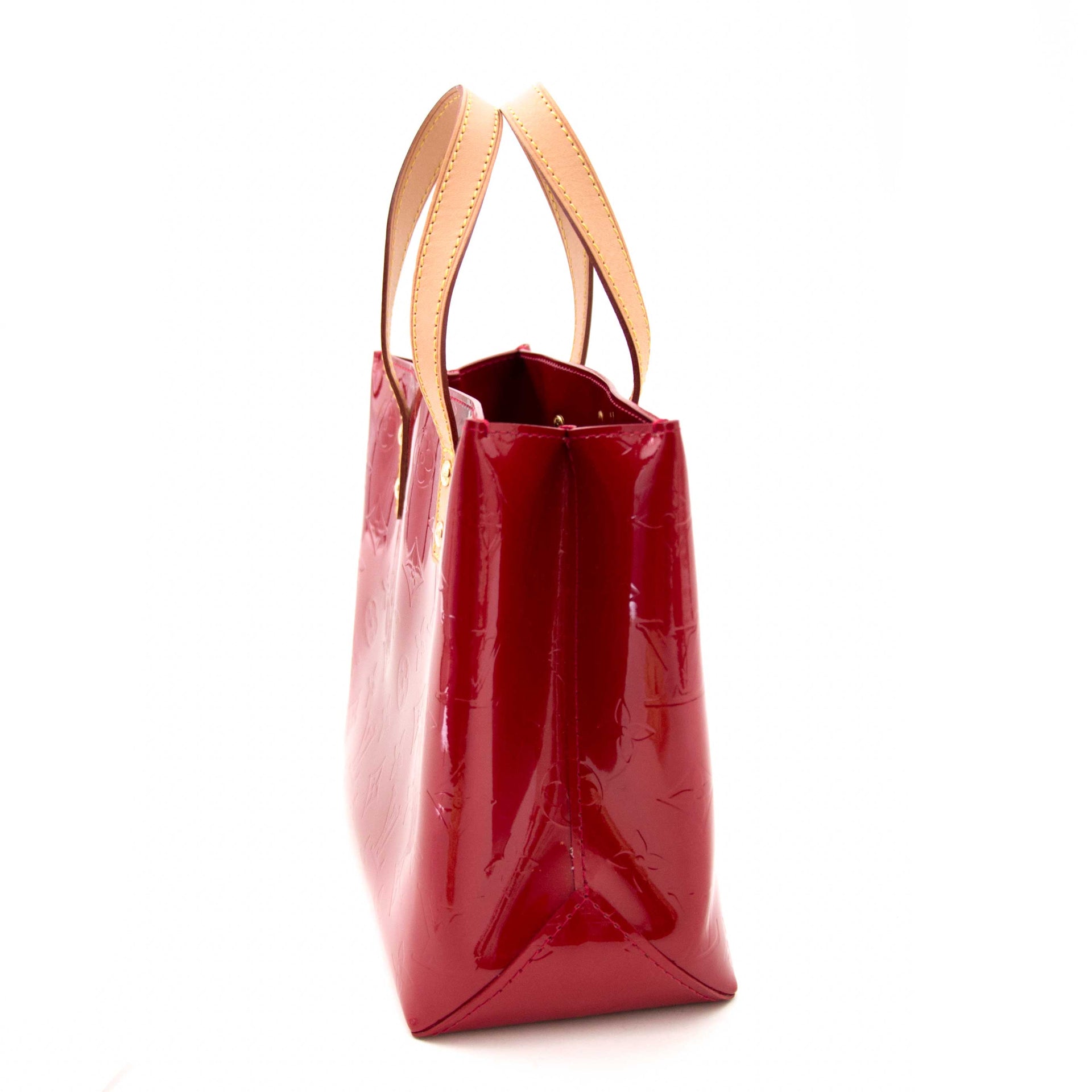 worldwide webshop belgium 100% authentic Louis Vuitton Mini Reade Red Vernis Leather Tote Bag