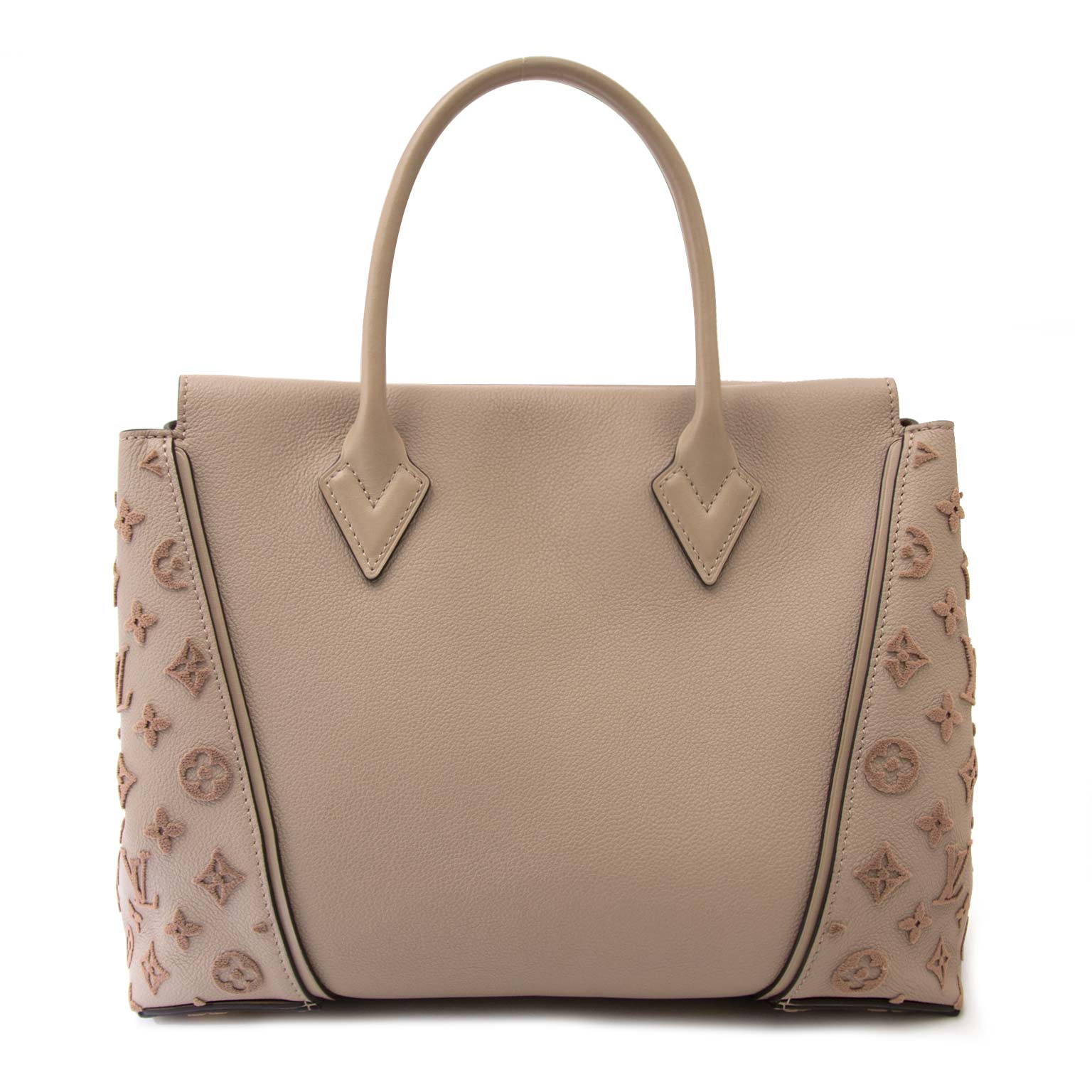 acheter en linge seconde main Louis Vuitton Veau Cachemire Tote W PM Galet