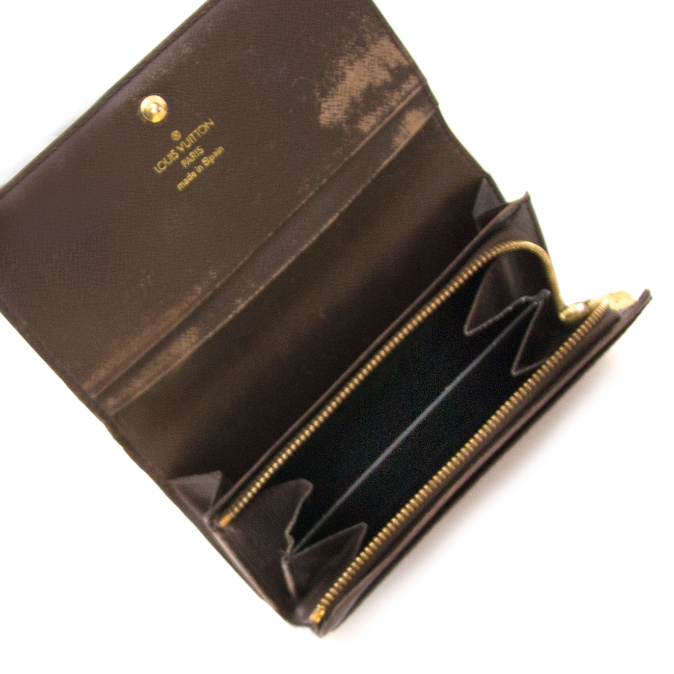 Portefeuille Louis Vuitton à rabat Damier Ébène