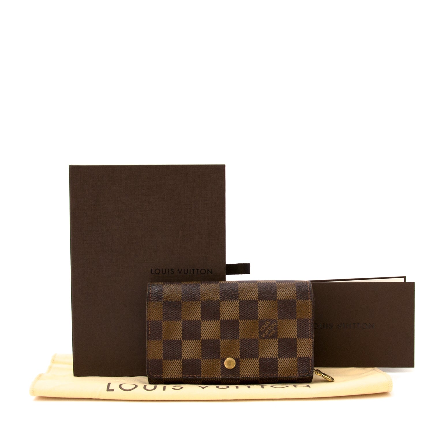 Portefeuille Louis Vuitton à rabat Damier Ébène