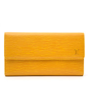 koop veilig online aan de Louis Vuitton Yellow Epi Leather Porte Tresor International Wallet