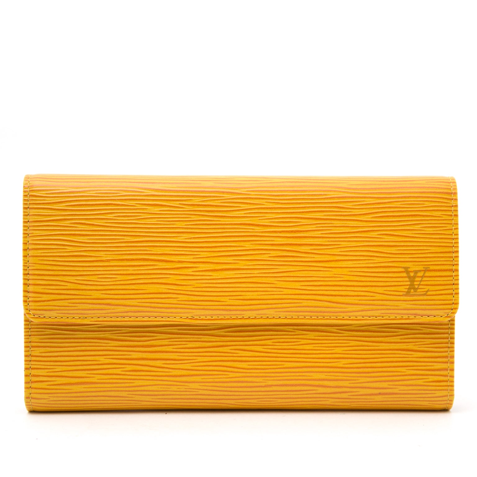 koop veilig online aan de Louis Vuitton Yellow Epi Leather Porte Tresor International Wallet