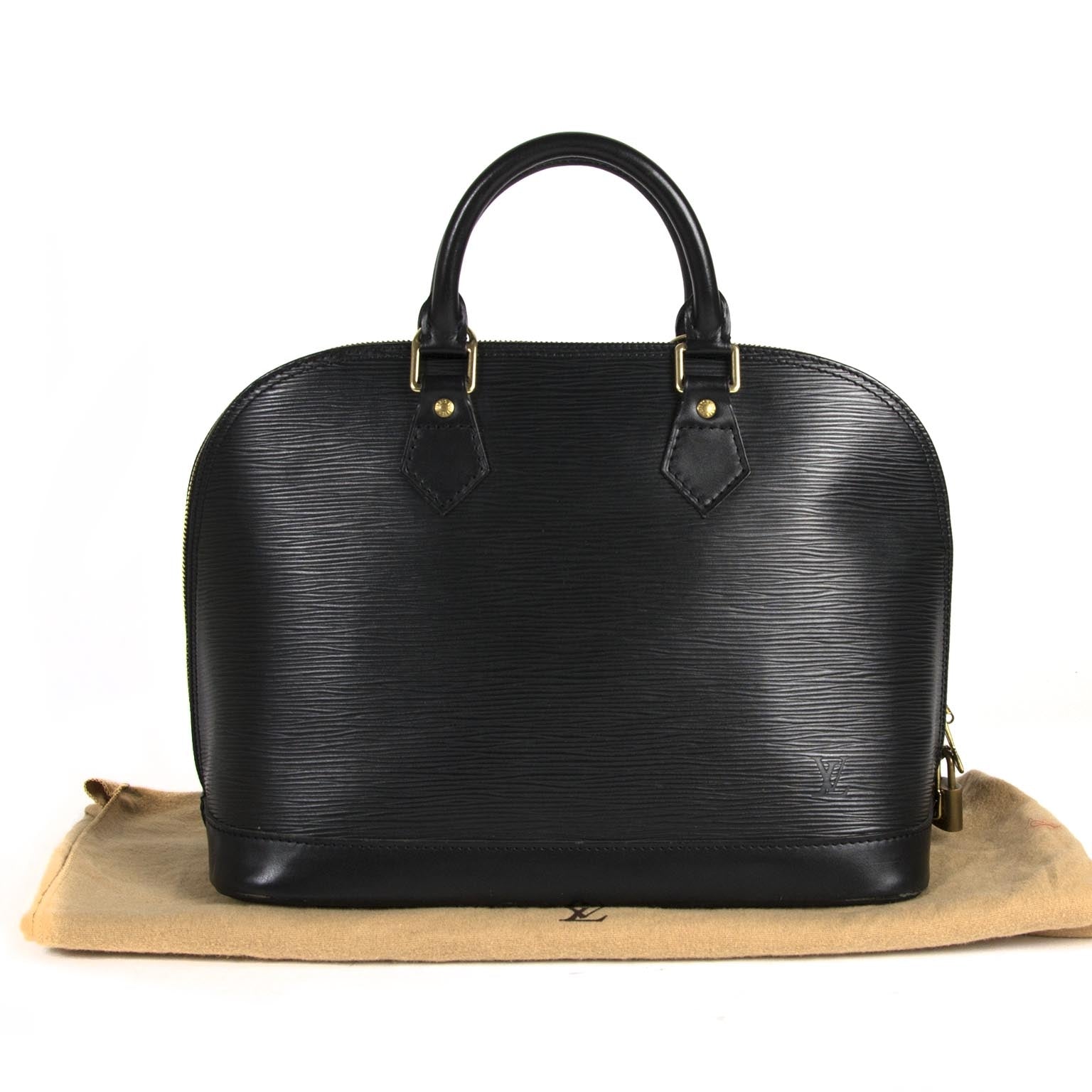 Louis Vuitton Black Epi Leather Alma PM te koop bij Labellov tweedehands luxe in Antwerpen
