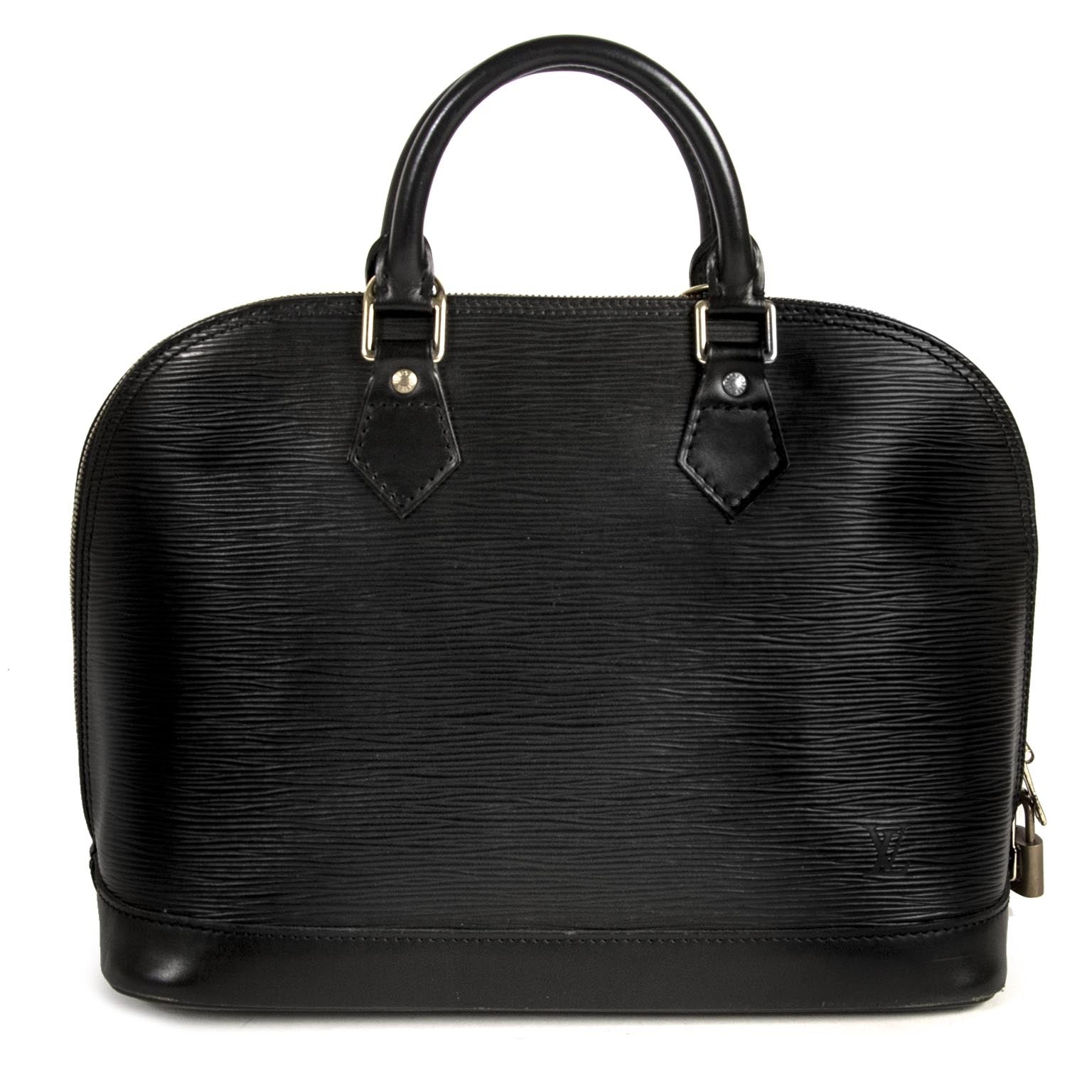 Louis Vuitton Black Epi Leather Alma PM for sale at Labellov secondhand luxury in Antwerp