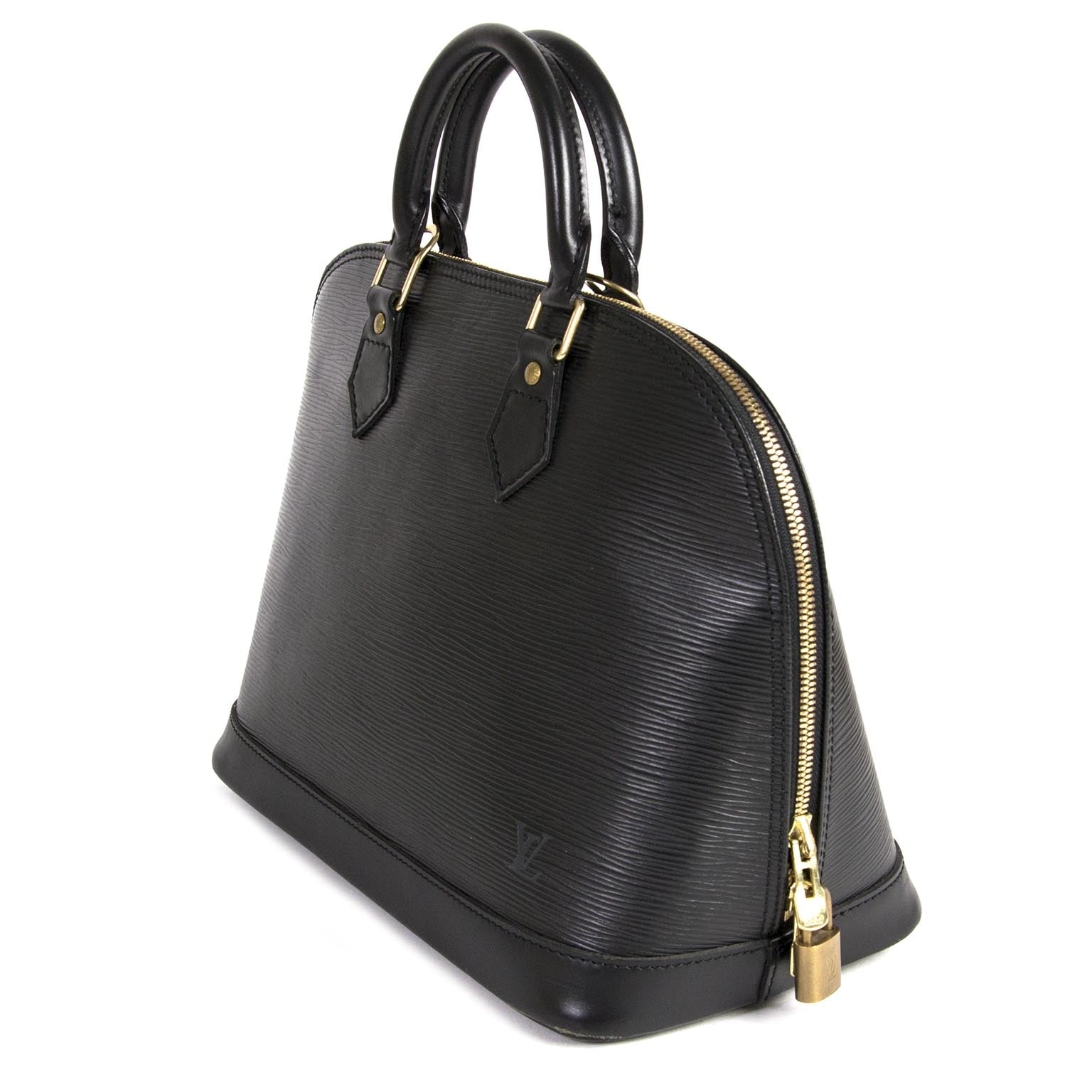 Achetez secur en ligne votre sac luxe Louis Vuitton Black Epi Leather Alma PM pour le meilleur prix chez labellov à Anvers
