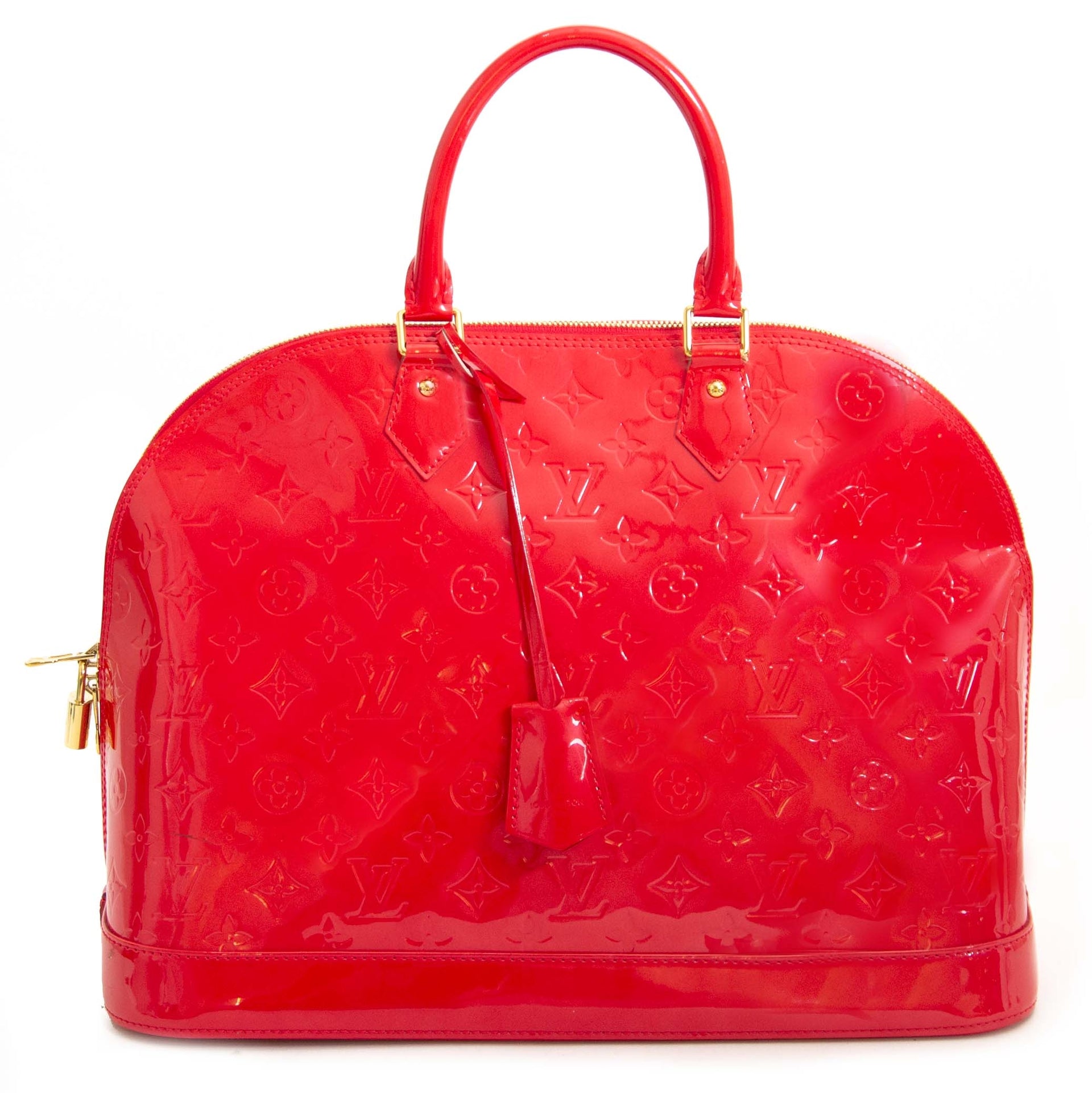 koop veilig online Louis Vuitton Alma Vernis MM in Grenadine
