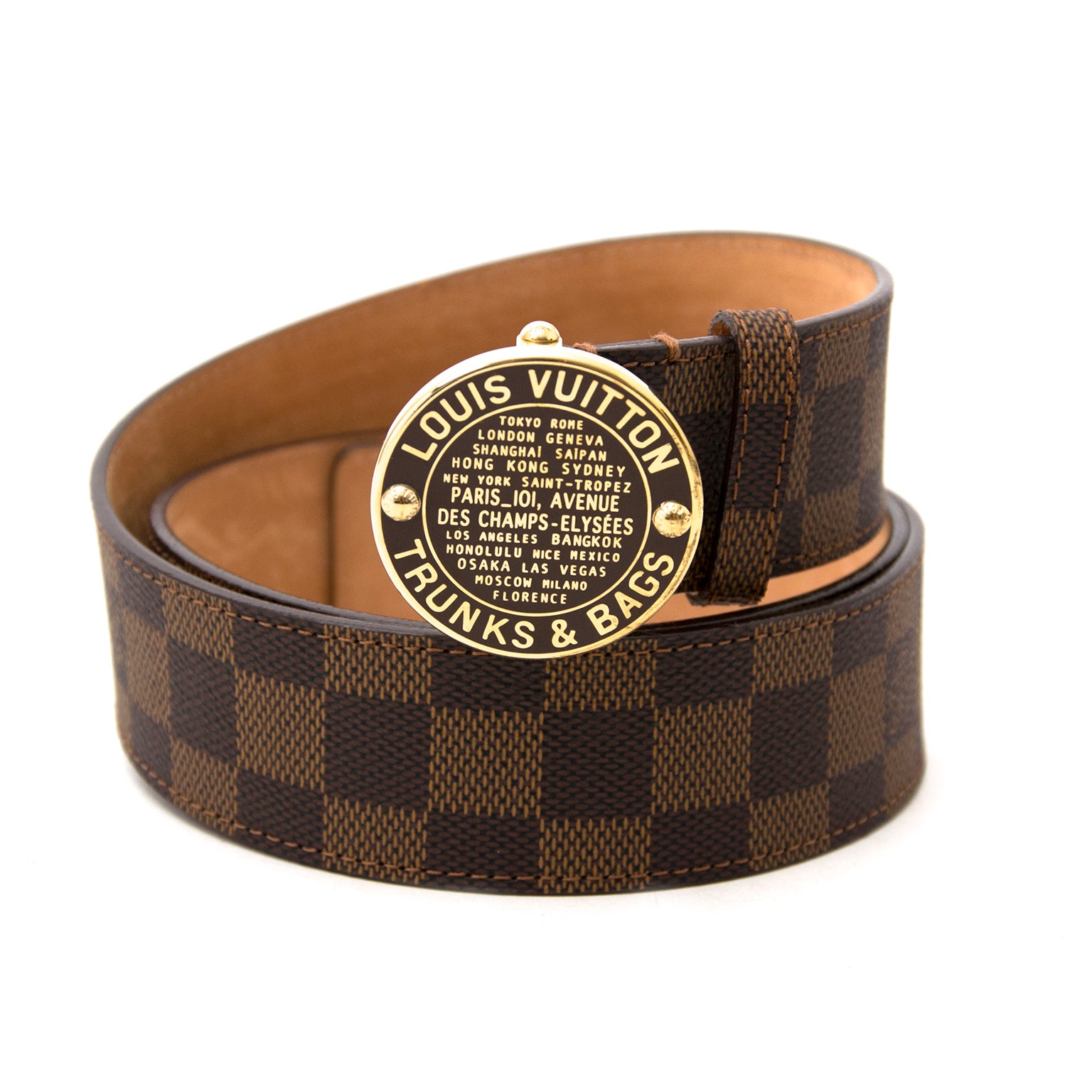 Louis Vuitton Damier Ebene ceintuur kopen aan de beste prijs bij Labellov in Antwerpen.