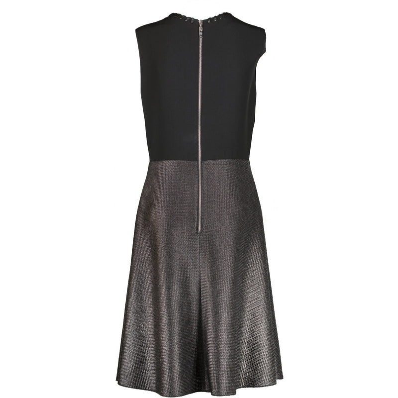 Louis Vuitton 2016 Black Whipstitch Collar Woven Dress - Size 40
