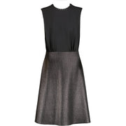 Louis Vuitton 2016 Black Whipstitch Collar Woven Dress - Size 40
