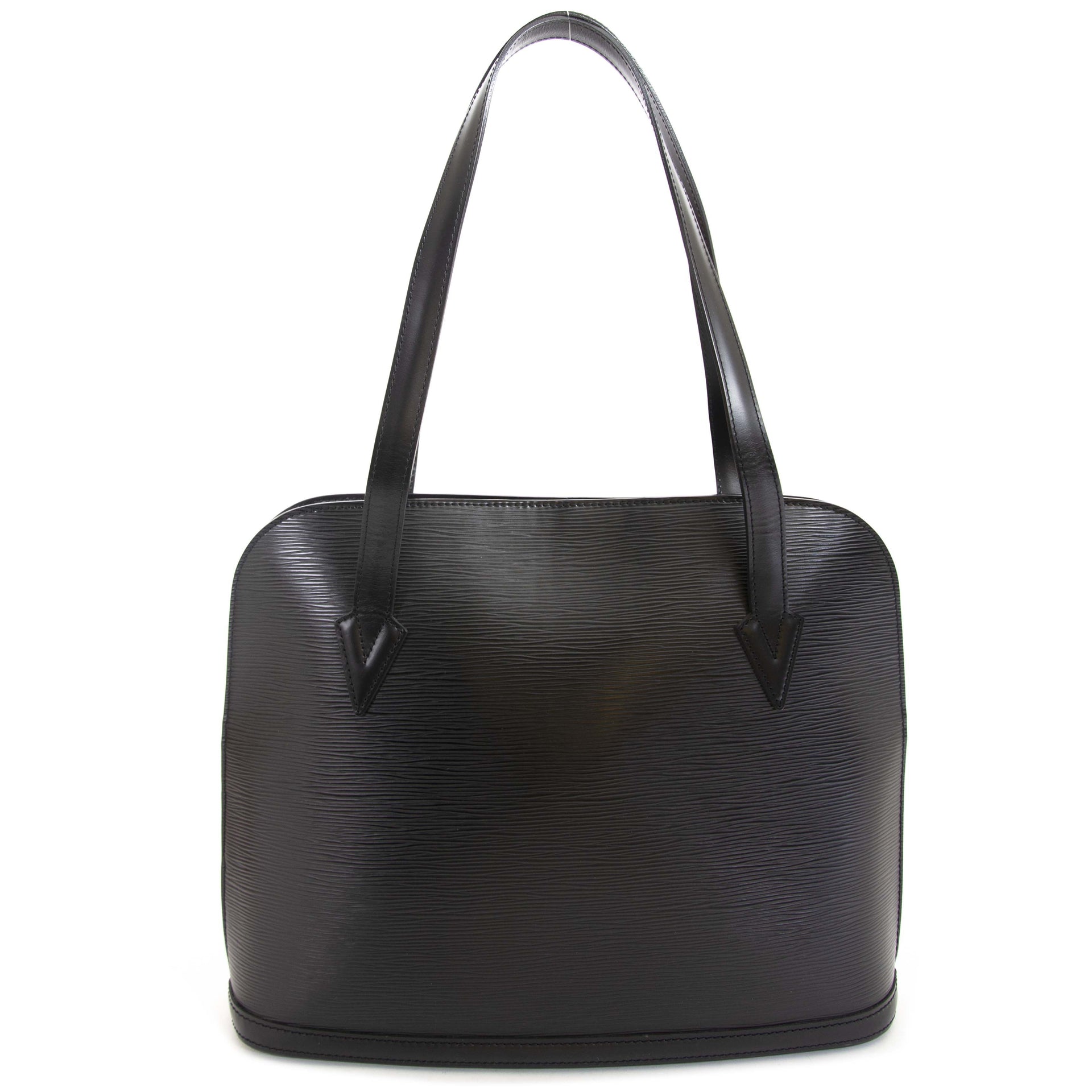 Louis Vuitton Black Epi Leather Lussac Shoulder Bag now for sale at labellov vintage fashion webshop belgium
