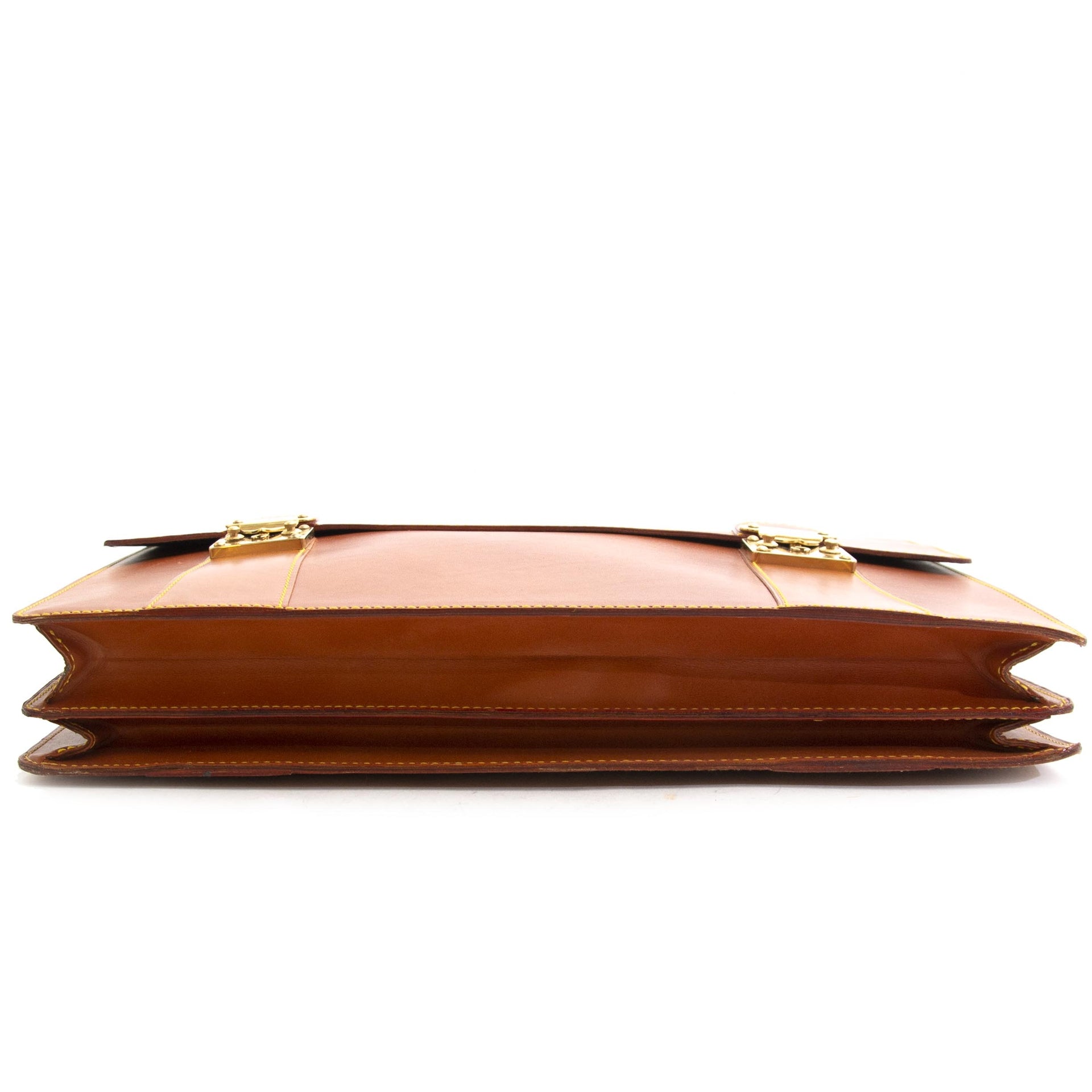 Louis Vuitton Vachetta Leather Serviette Briefcase now for sale at labellov vintage fashion webshop belgium