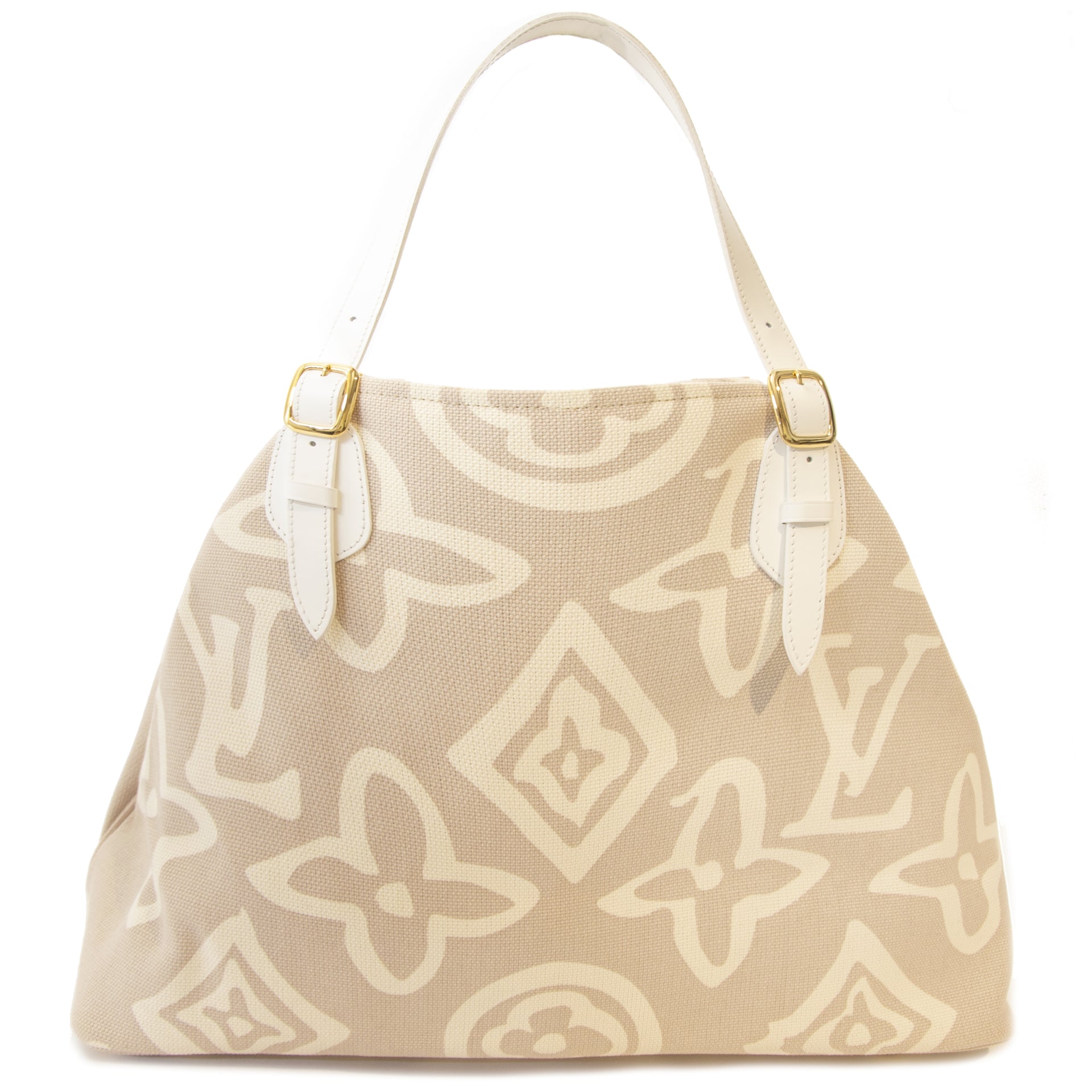 Louis Vuitton Tahitienne Beige Canvas Tote Bag. Buy authentic Louis Vuitton Limited Collection Tahitienne bag. Secure payment. Koop authentieke Louis Vuitton beachbag bij Labellov. Acheter authentique sac à main de Louis Vuitton. Paiement Securisé