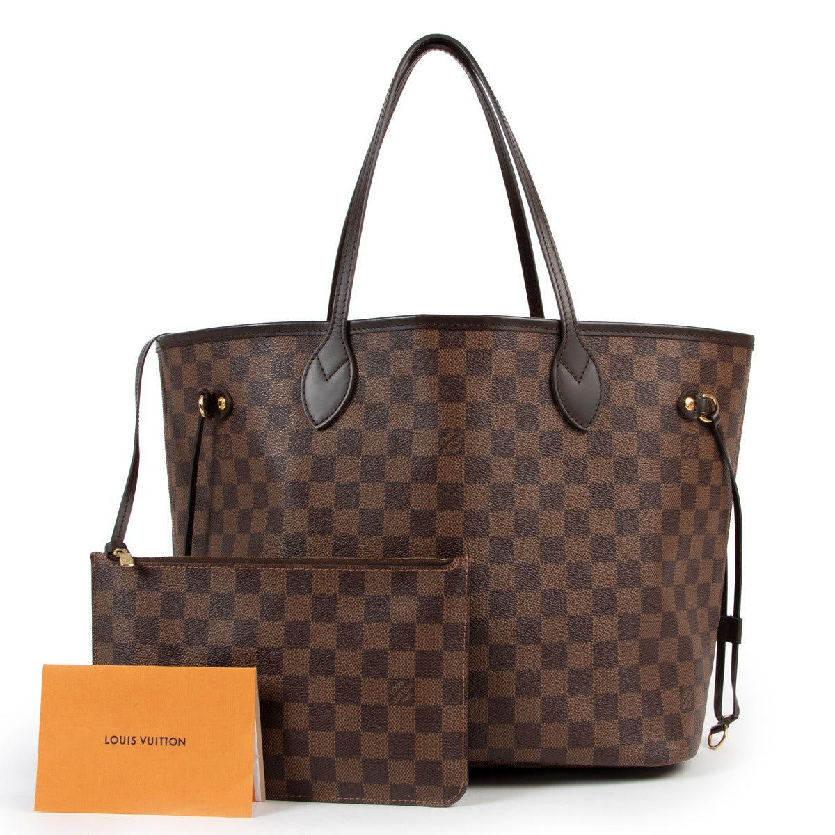 Louis Vuitton Damier Ebene Canvas Neverfull MM Shoulder Bag Buy this gorgeous bag here safely!