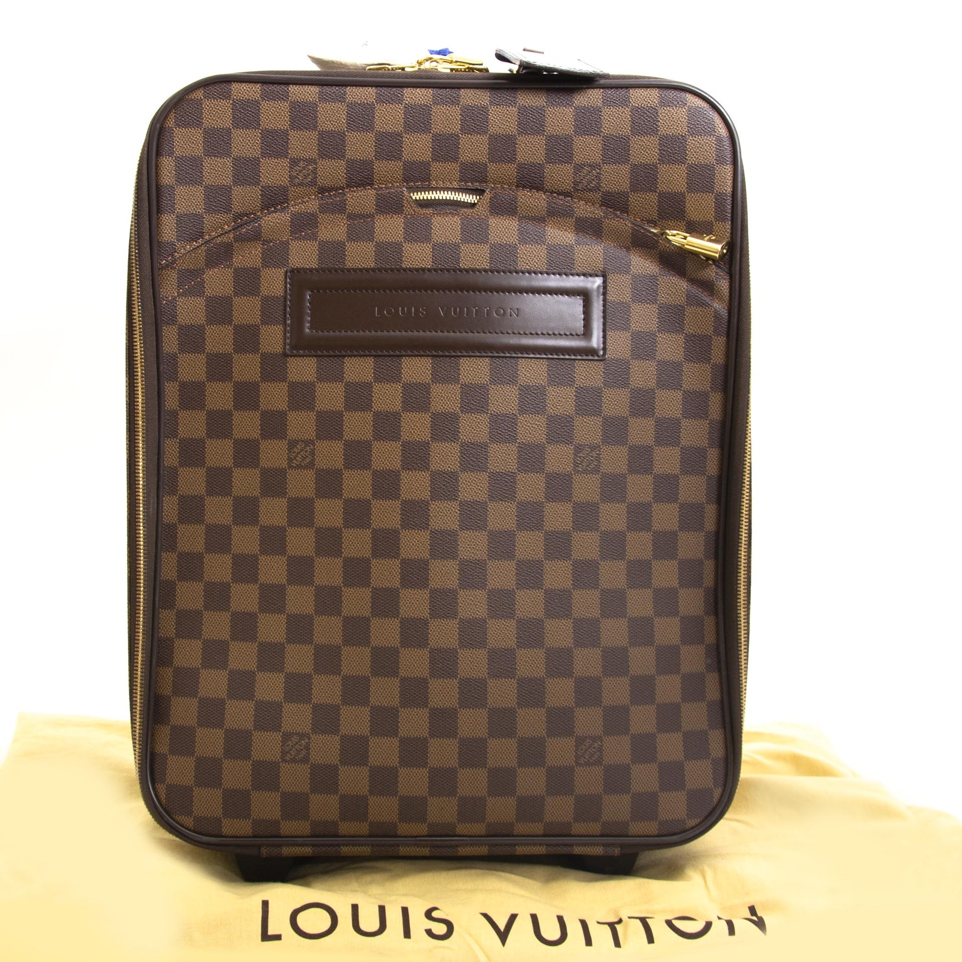 Louis Vuitton Damier Ebene Pegase 45 Rolling Luggage now for sale at labellov vintage fashion webshop belgium