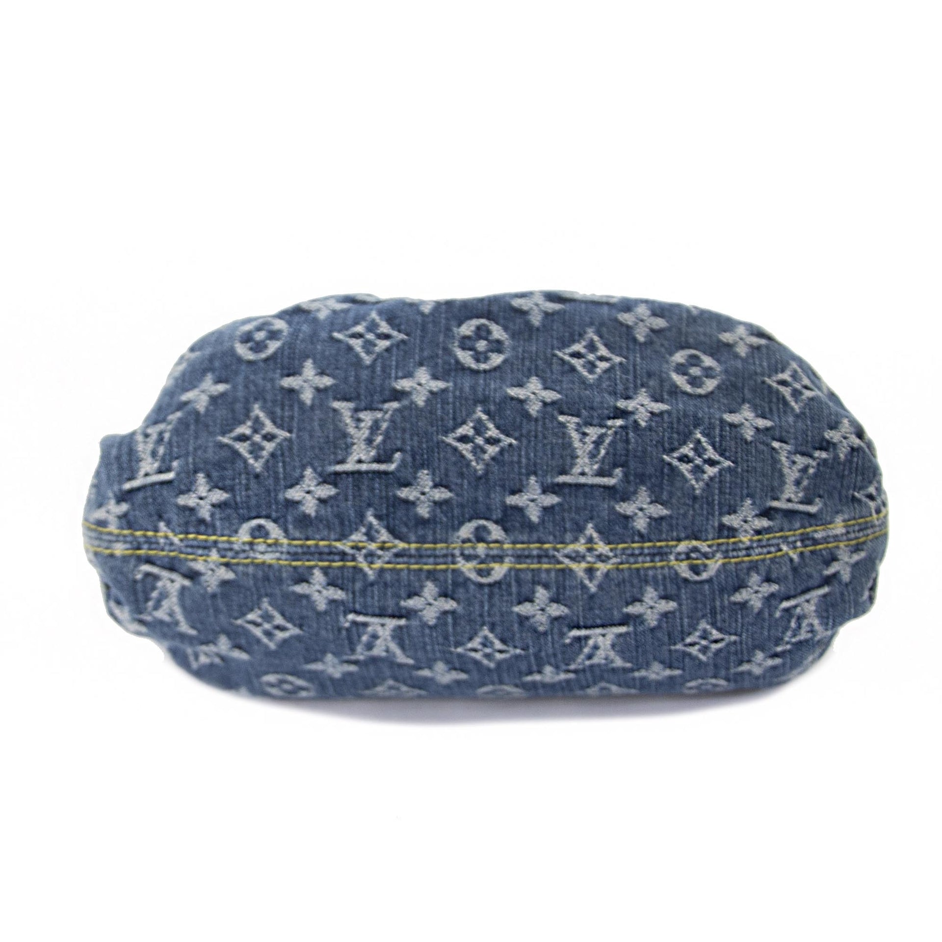 Louis Vuitton Pleaty PM Blue Monogram Denim Handbag now for sale at labellov vintage fashion webshop belgium