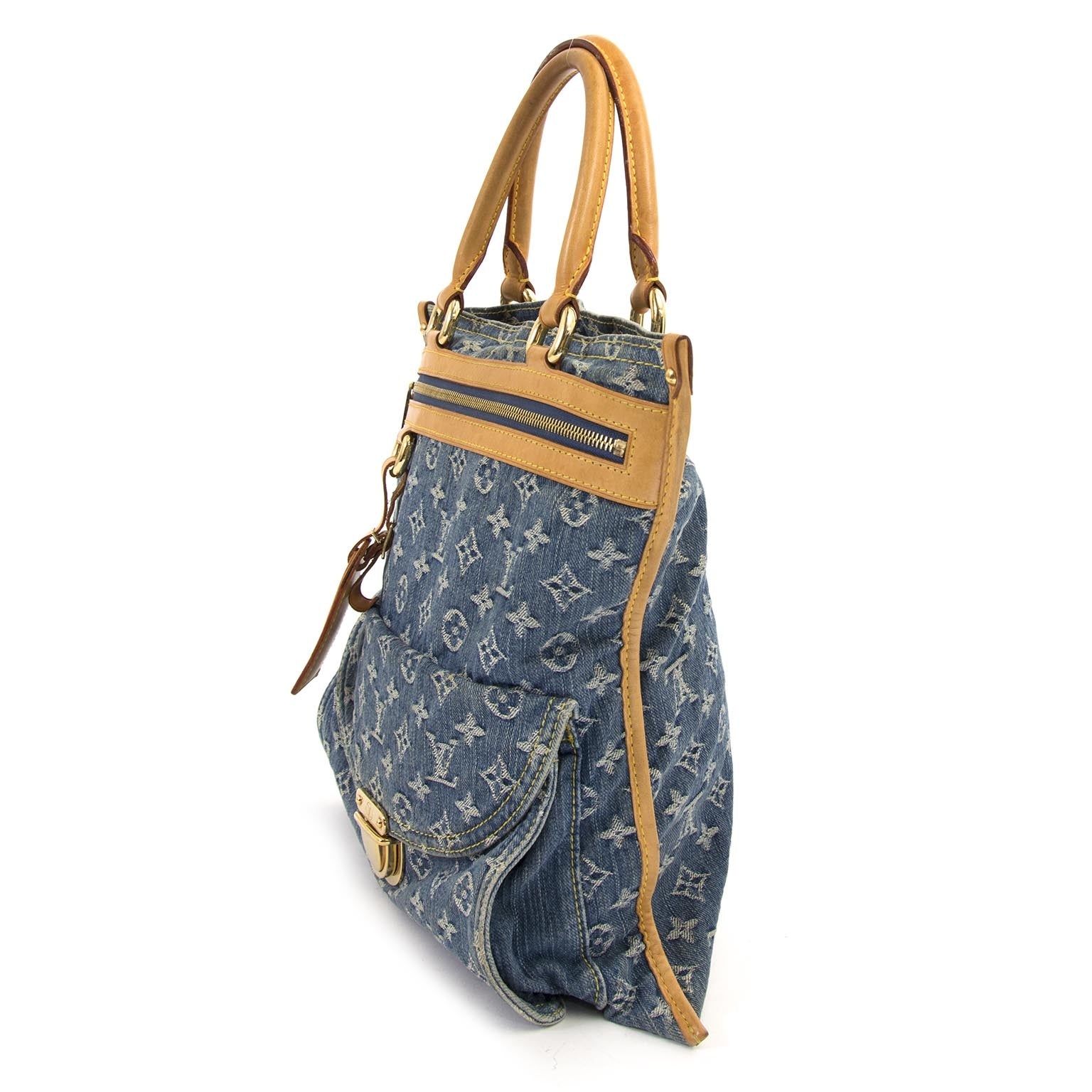 Louis Vuitton Flat Monogram Denim Shopper Tote buy and sell at Labellov secondhand luxury