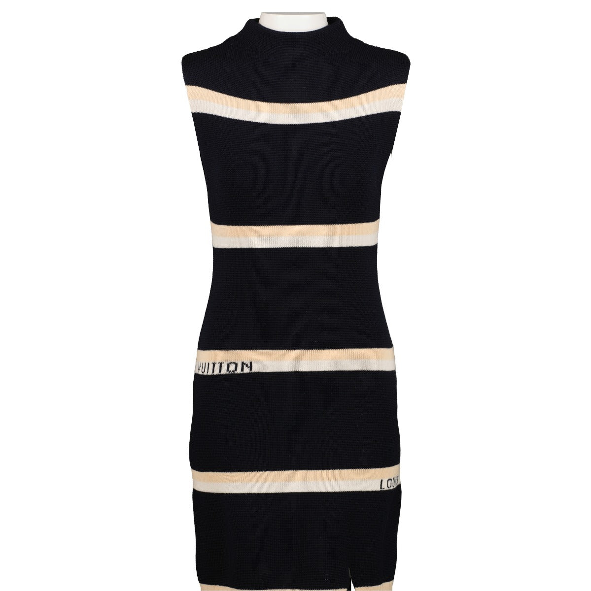 Louis Vuitton Blue Knitted Striped Dress