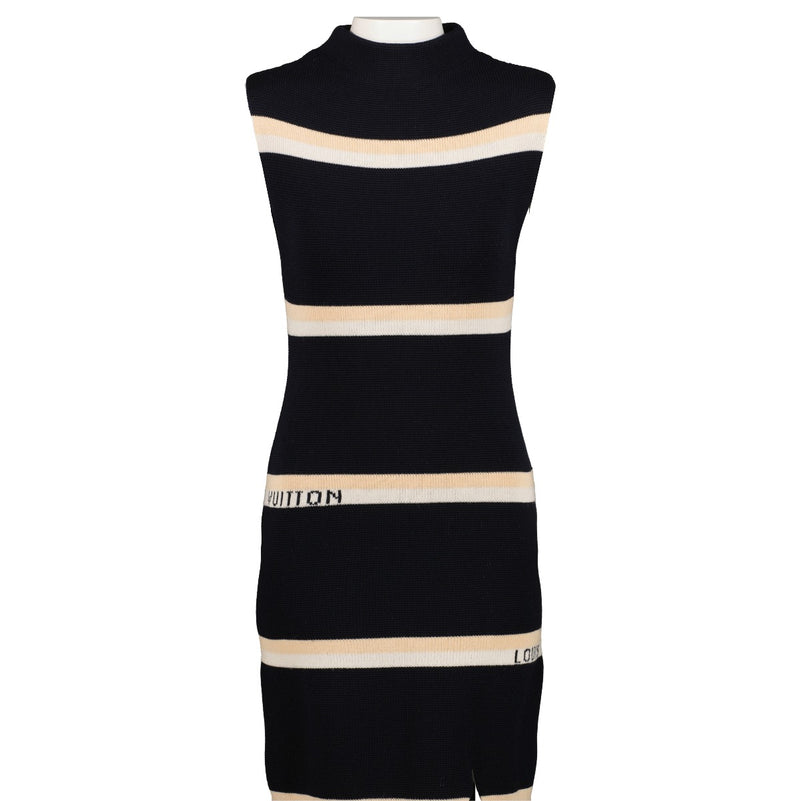 Louis Vuitton Blue Knitted Striped Dress