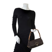 Prada Brown Leather Studded Shoulder Bag now for sale at labellov vintage fashion webshop belgium