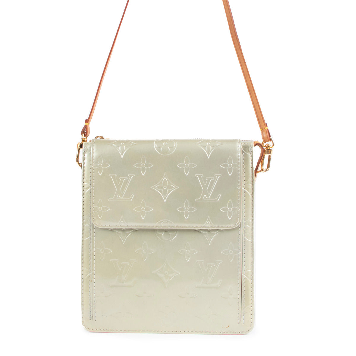 Louis Vuitton Silver Mott Monogram Vernis Shoulder Bagfor the best price at Labellov secondhand luxury in Antwerp Belgium