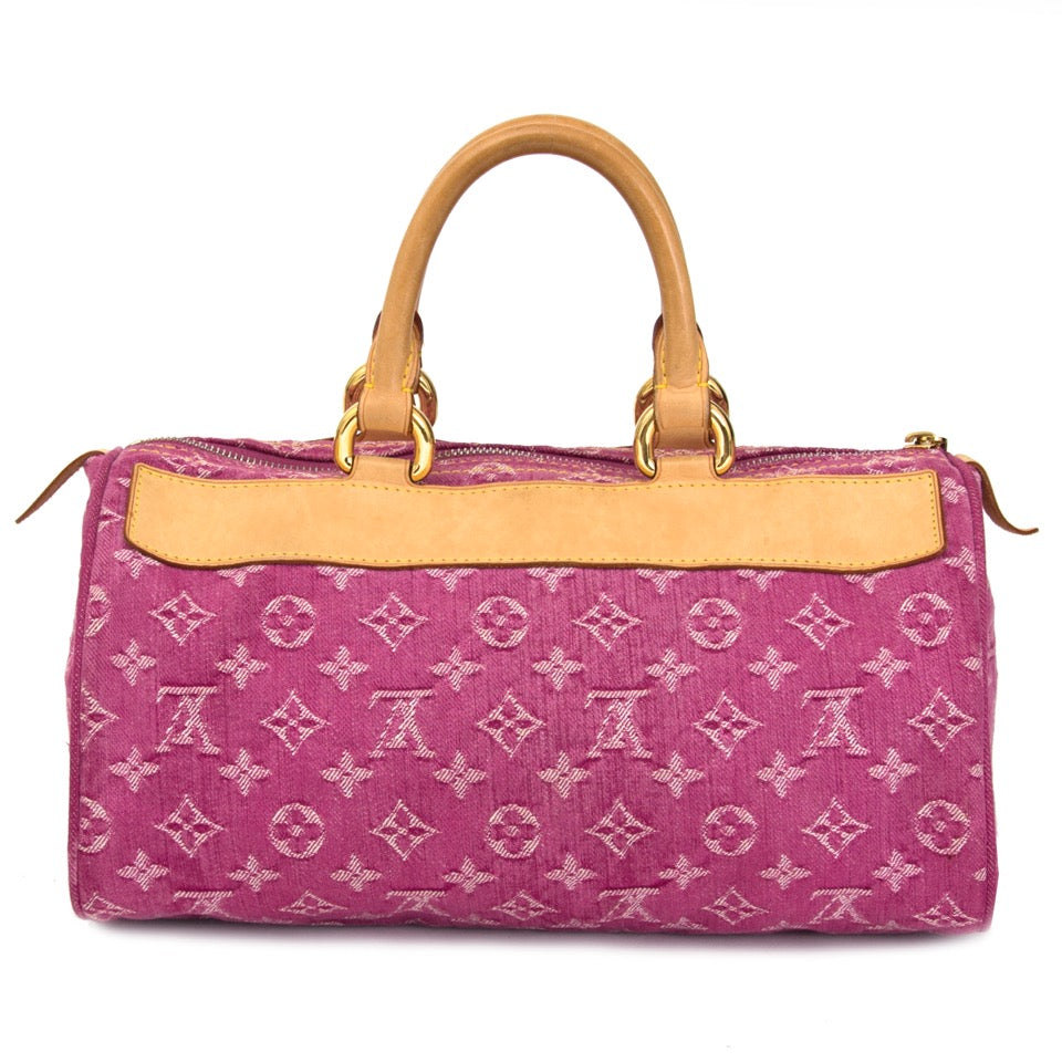 shop online at the best price second hand designer Louis Vuitton Fuchsia Neo Speedy Denim