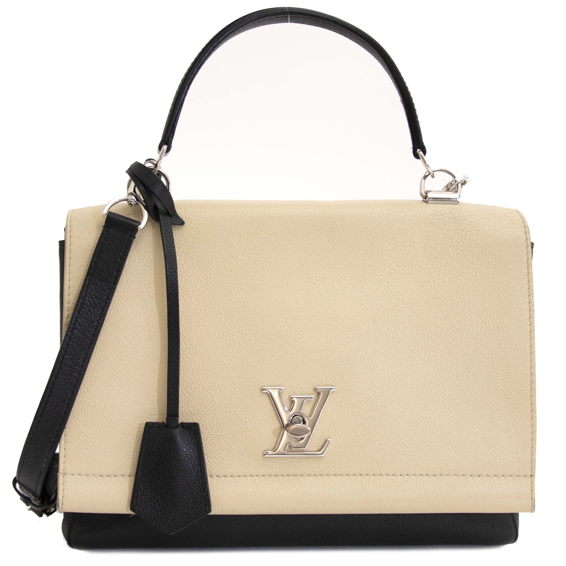 acheter en ligne seconde main Louis Vuitton Bicolor Lockme Noir Vanille Shoulder Bag