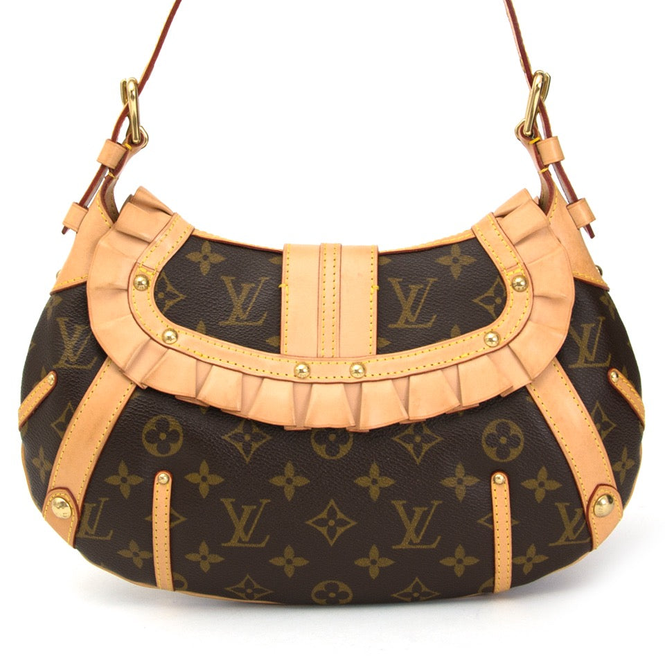 koop veilig online tweedehands net als nieuw Louis Vuitton Monogram Canvas Leonor Bag 100% authentieke tassen