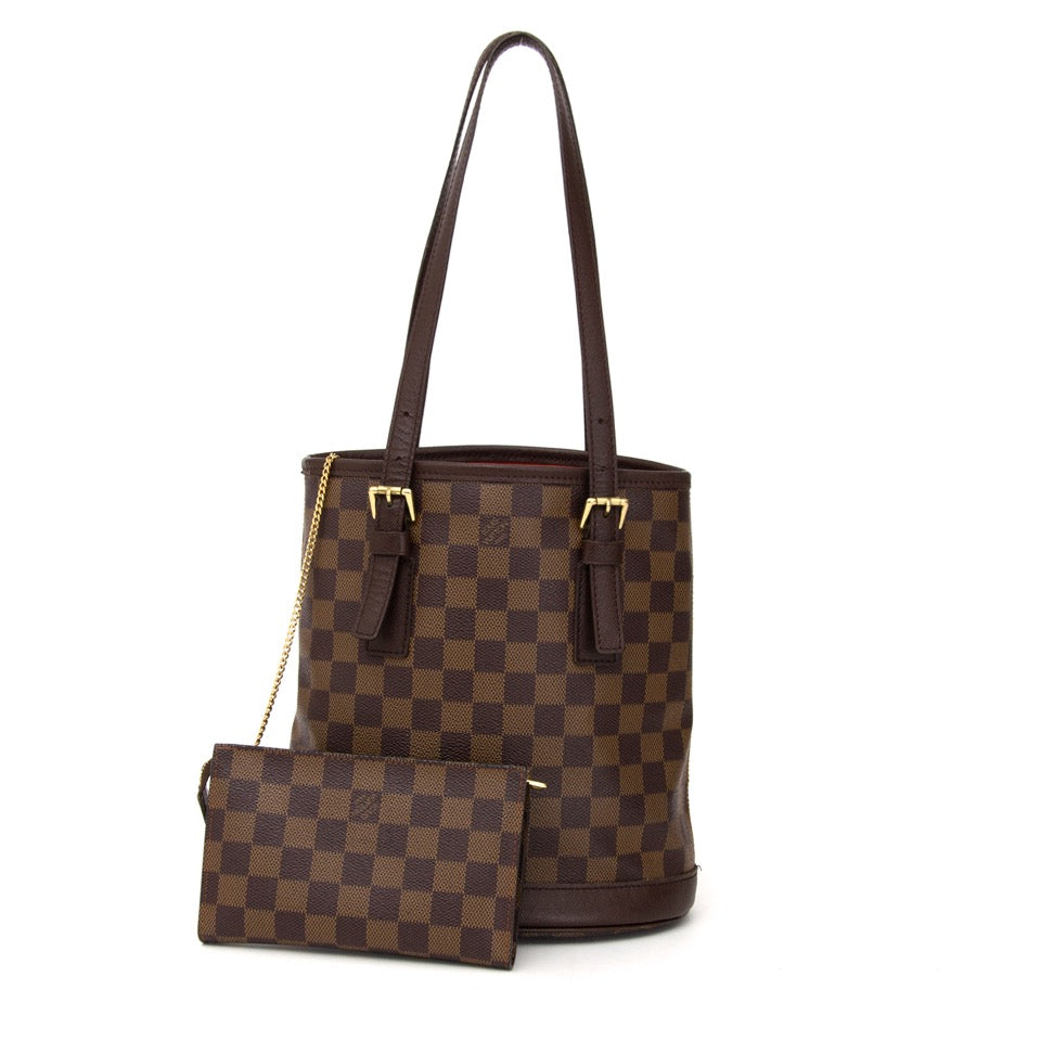 Acheter secure en ligne Louis Vuitton Petit Bucket Bag in Damier Ebene