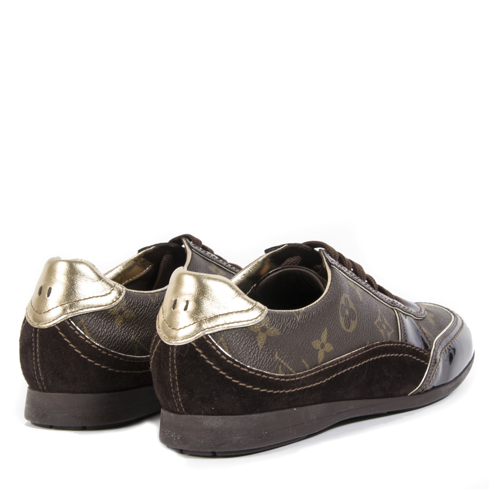 Louis Vuitton Monogram and Patent Leather Globe Trotter Sneakers