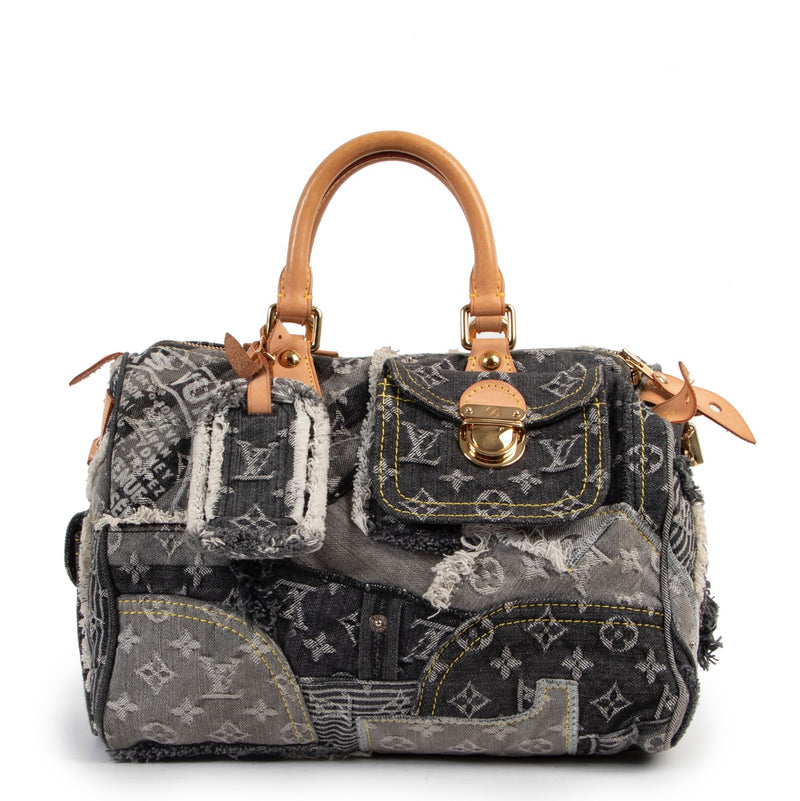 Original Louis Vuitton Grey Monogram Top handle in very good condition for sale on Labellov vintage site for 2nd hand designers