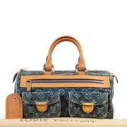 Original Vintage Louis Vuitton Blue Monogram Jeans Neo Speedy in very good condition for sale on Labellov vintage site for 2nd hand designer items