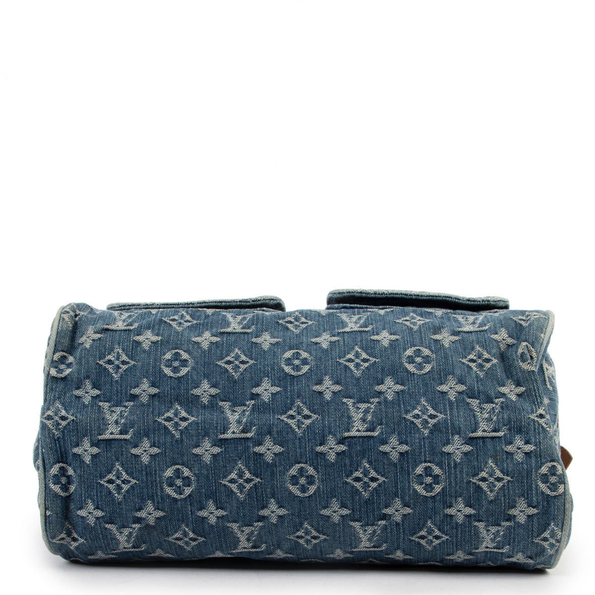 Original Vintage Louis Vuitton Blue Monogram Jeans Neo Speedy in very good condition for sale on Labellov vintage site for 2nd hand designer items