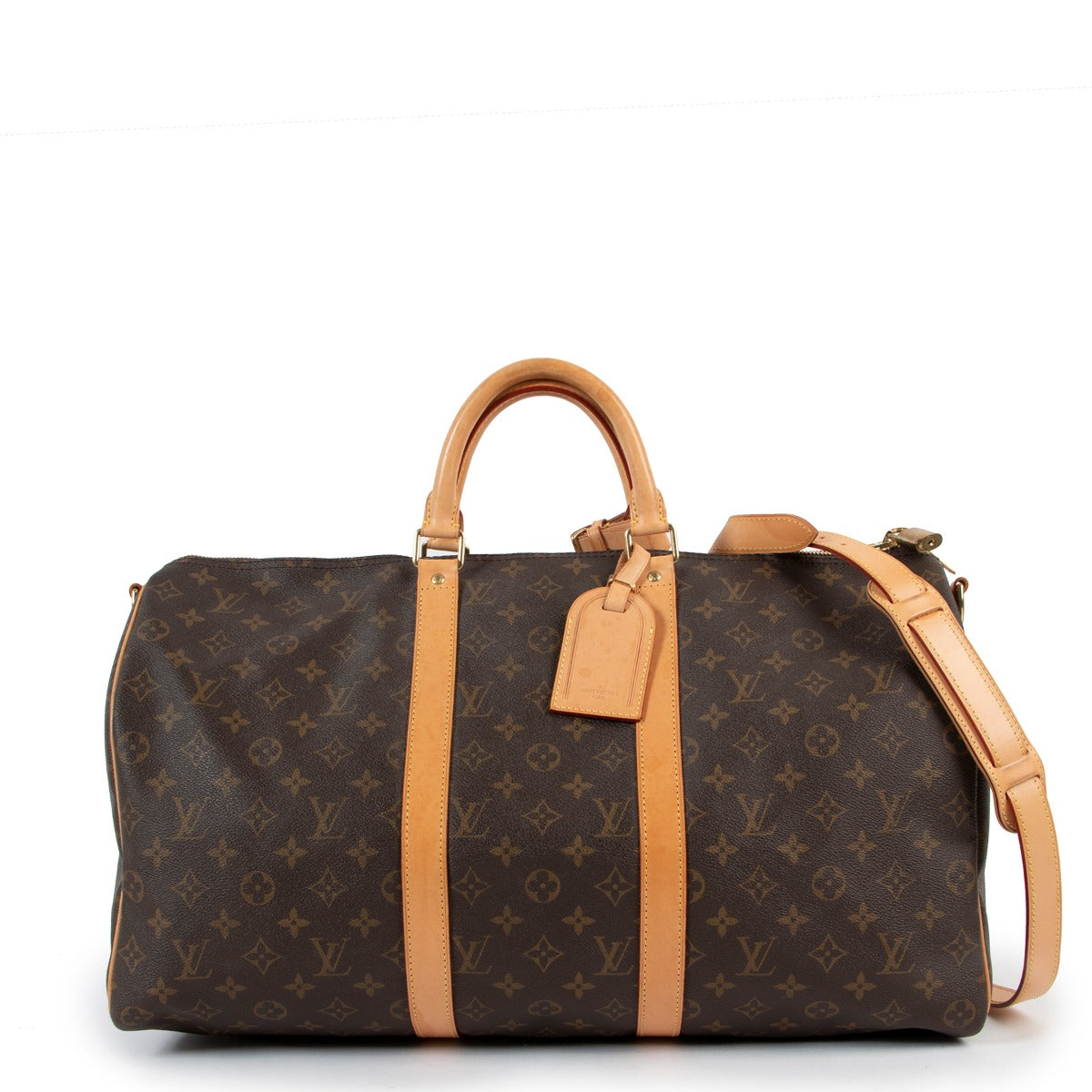 Shop online authentic second hand luxury designer Louis Vuitton Keepall Bandoulière 50 Monogram Canvas Bag on Labellov.