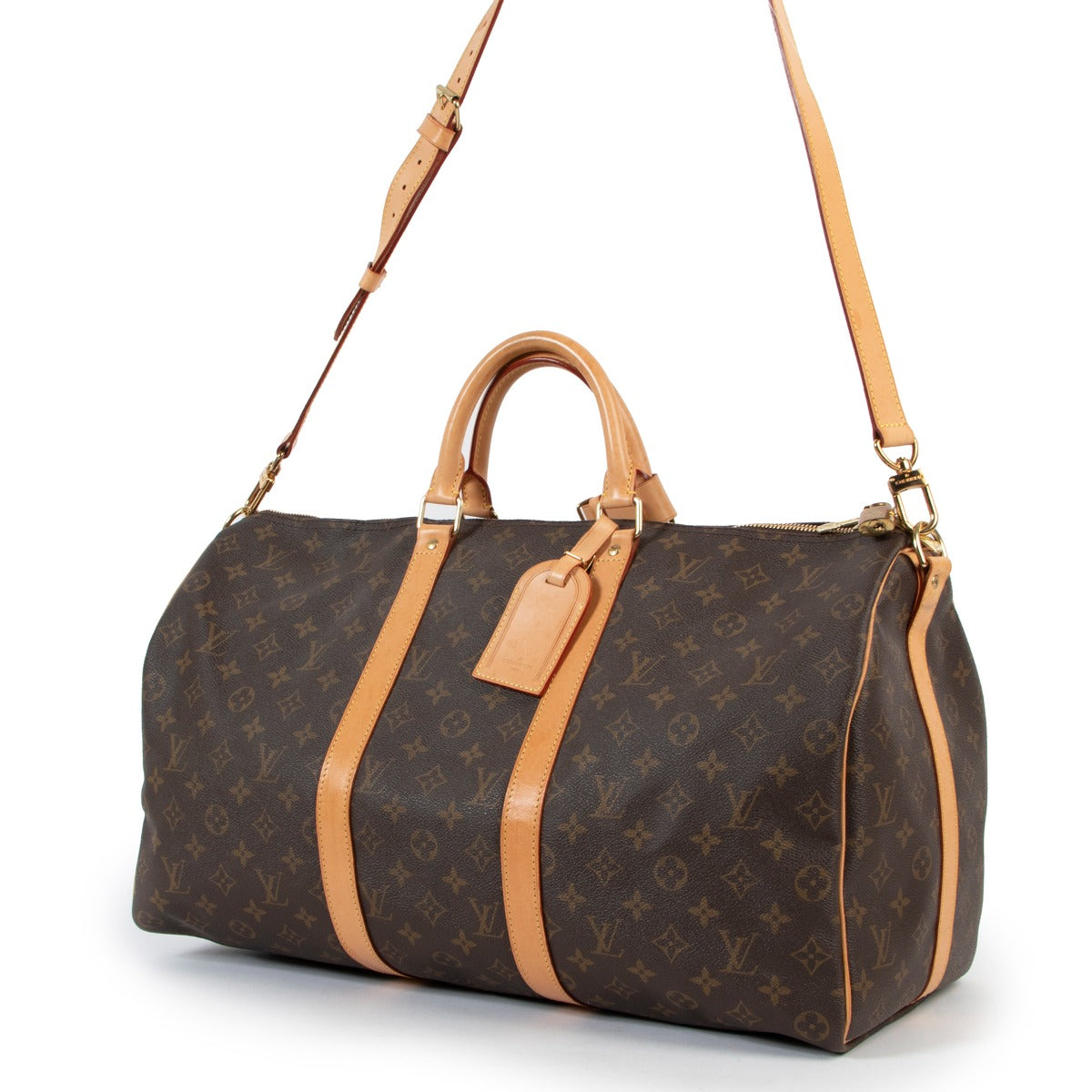 Shop online authentic second hand luxury designer Louis Vuitton Keepall Bandoulière 50 Monogram Canvas Bag on Labellov.
