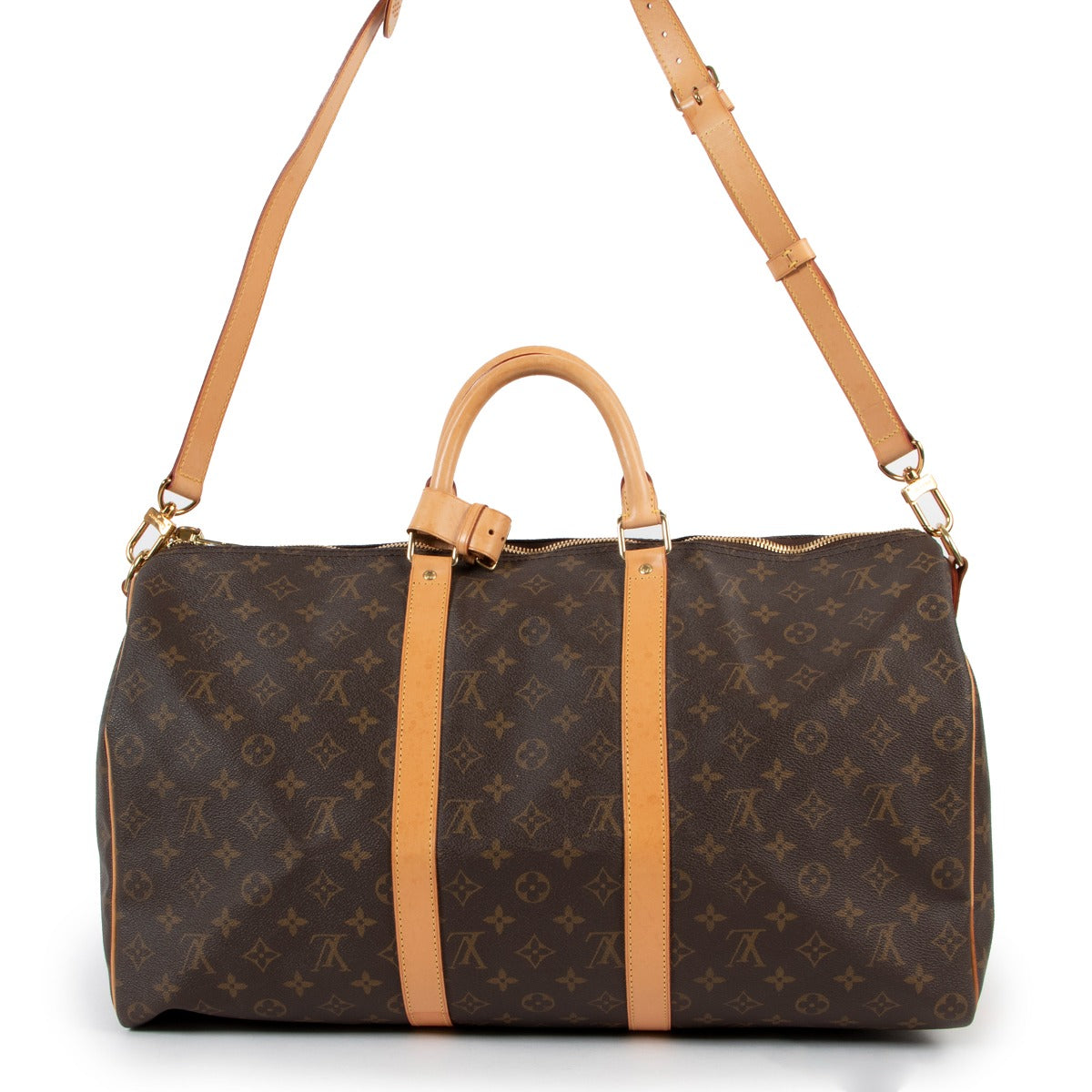 Shop online authentic second hand luxury designer Louis Vuitton Keepall Bandoulière 50 Monogram Canvas Bag on Labellov.