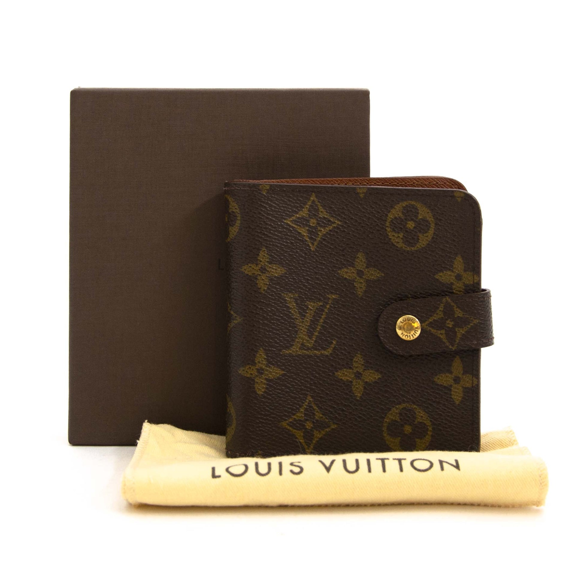 Louis Vuitton monogram compact zip portefeuille nu te koop bij labellov vintage mode webshop belgië