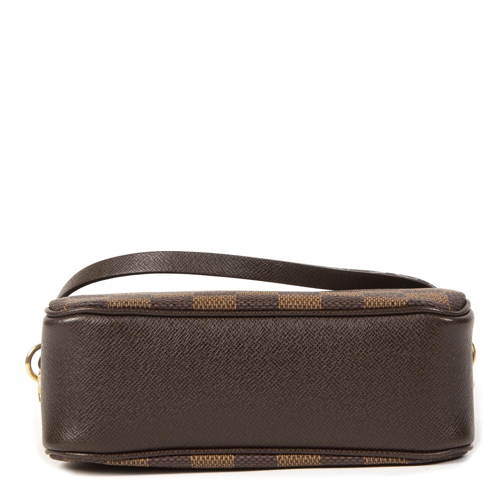 Authentieke tweedehands Louis Vuitton Vintage 1999 Damier Trousse Square Pochette juiste prijs veilig online winkelen LabelLOV webshop luxe merken winkelen Antwerpen België mode fashion